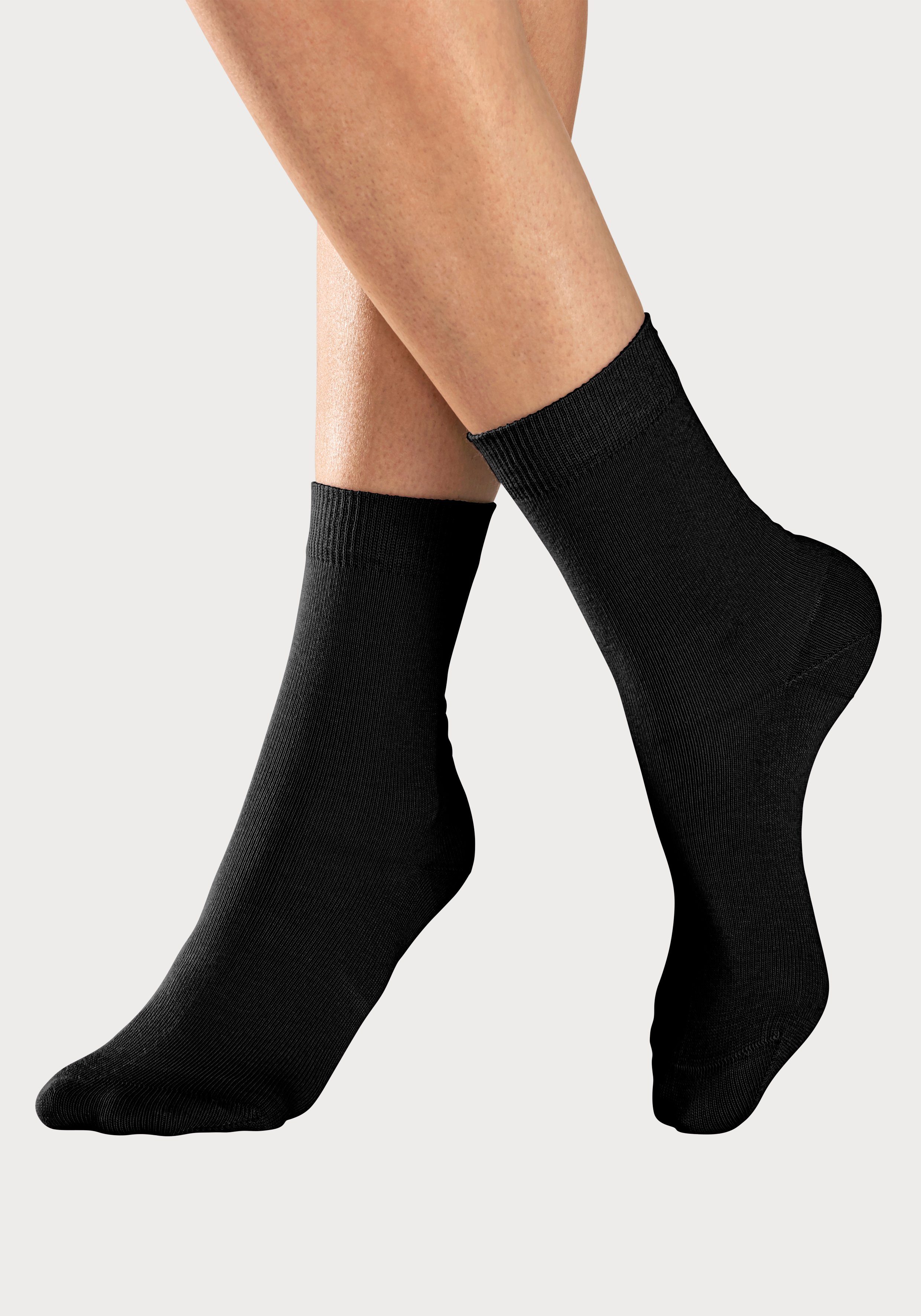 H.I.S Socken für Kinder Damen Unisex aus Baumwolle atmungsaktiv Mittelhocher Schaft (Packung, 4-Paar, Gr. 27-30 bis 39-42) in unterschiedlichen Farbzusammenstellungen. € 9,99, (€ 2,50 pro 1 Paar).