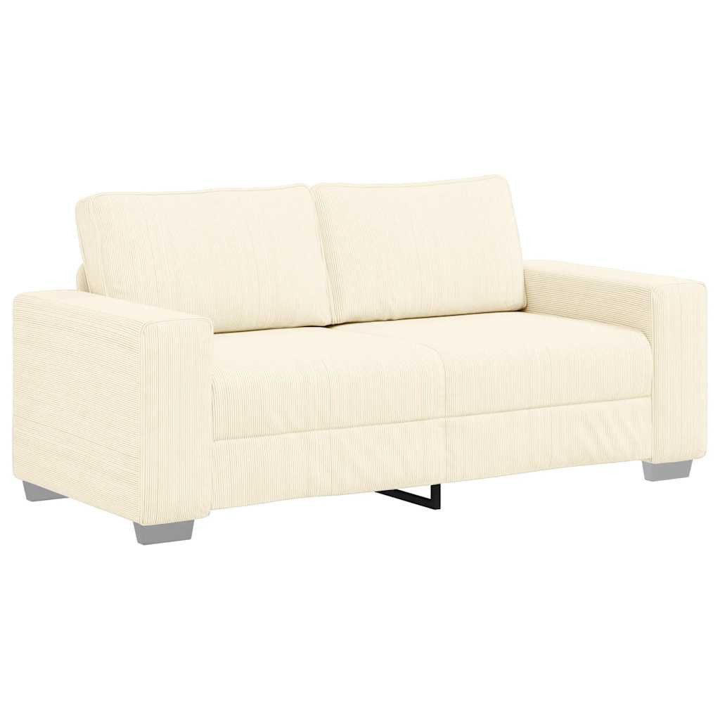 vidaXL Sofa Zweisitzer-Sofa Creme 180x77x82 cm Cordstoff, 1 Teile