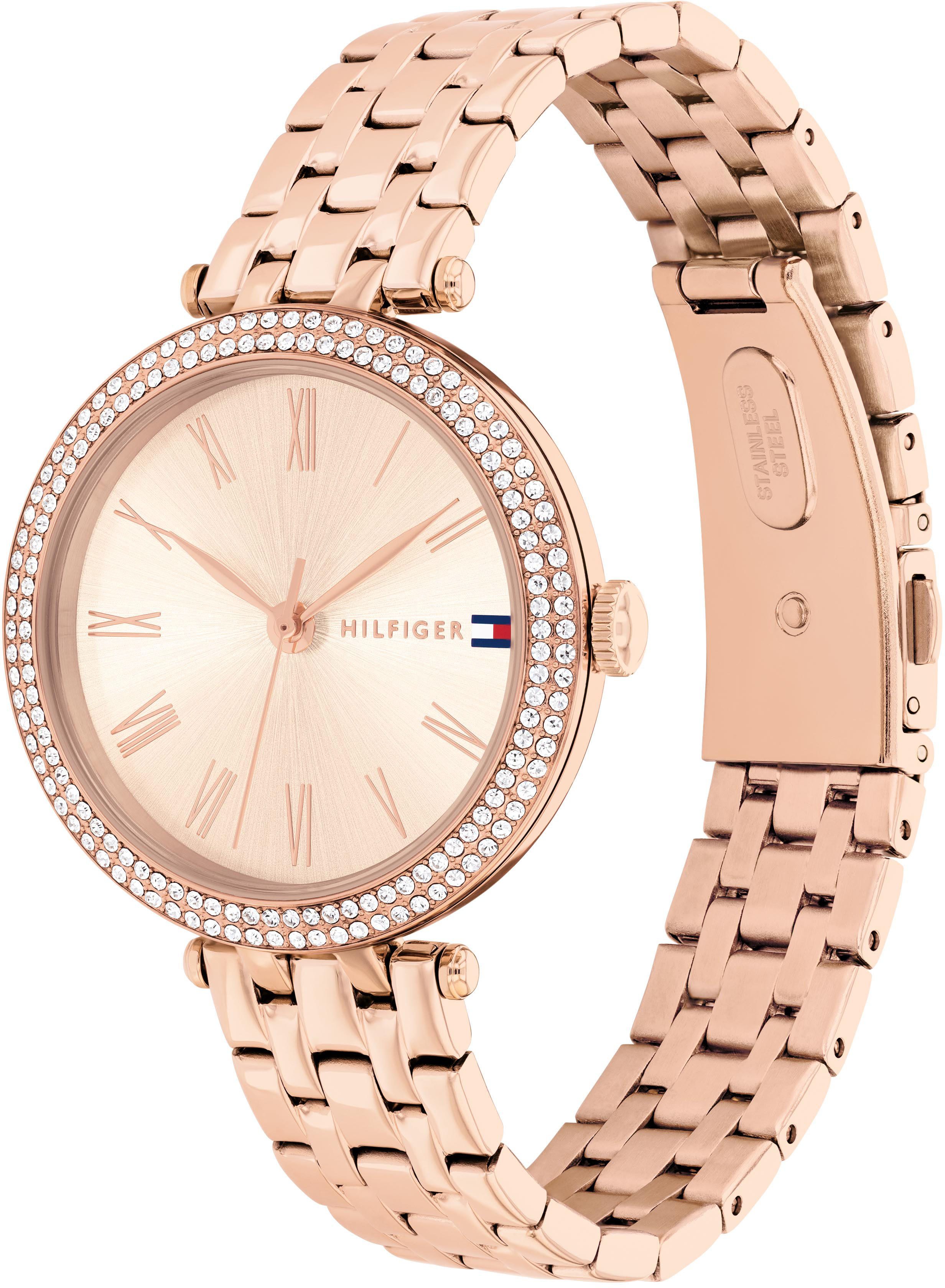 Tommy Hilfiger Quarzuhr NATALIE 1782721, Armbanduhr, Damenuhr, Glaskristall günstig online kaufen