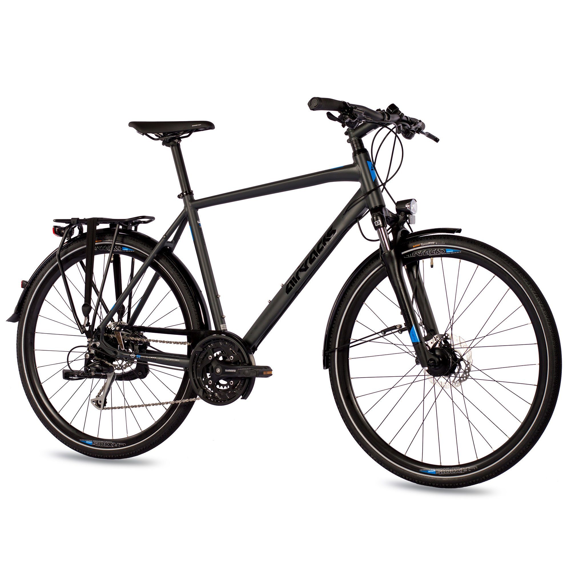 Airtracks Trekkingrad Herren Trekking Fahrrad 28 Zoll Trekkingrad TR.2845, 27 Gang, Kettenschaltung, (Alivio RD-M4000 SGS Shadow), Schwarz Matt - Rahmenhöhen 52cm und 56cm - Modell 2024