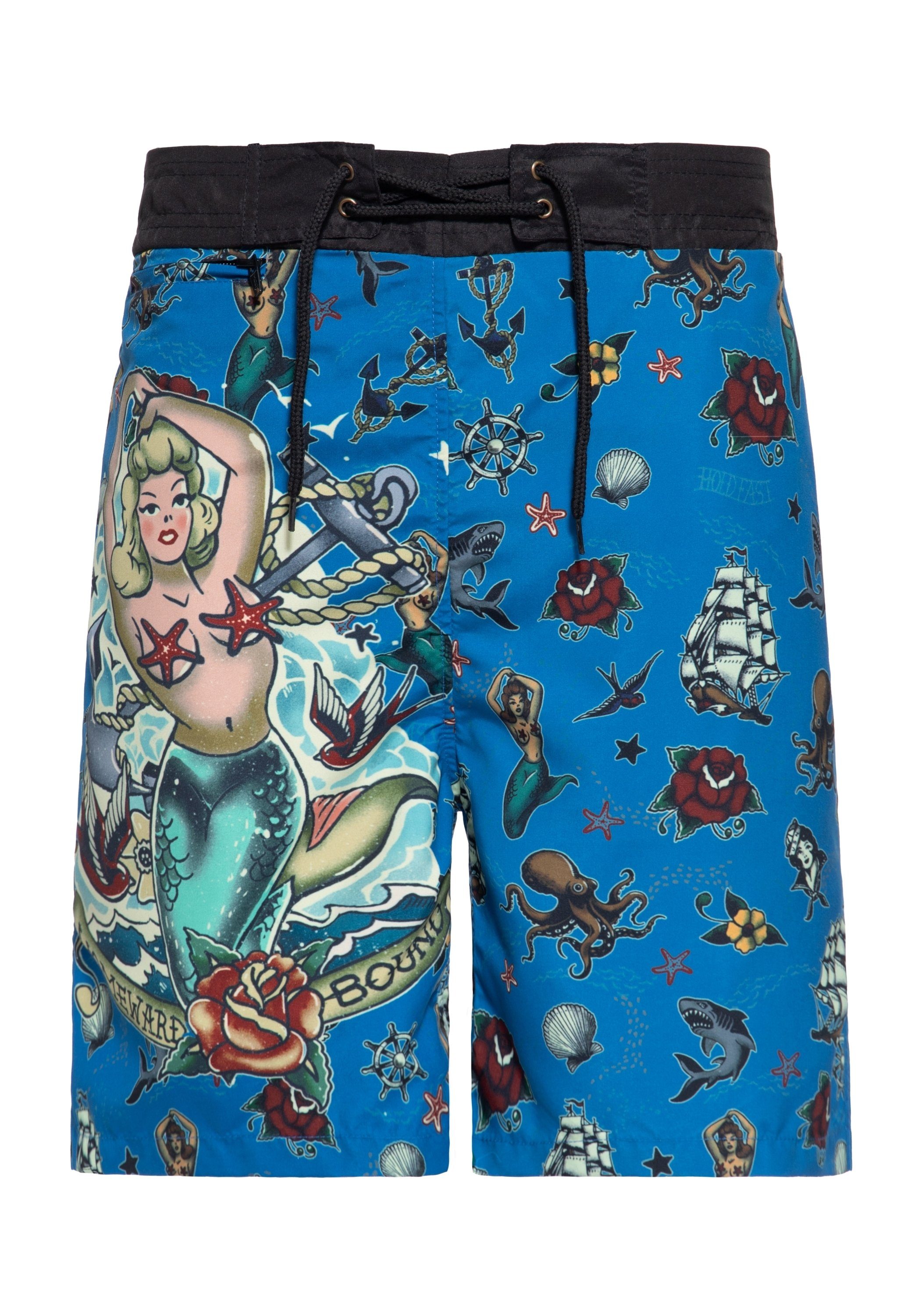 KingKerosin Badeshorts Sailor im sommerlichen Retroprint