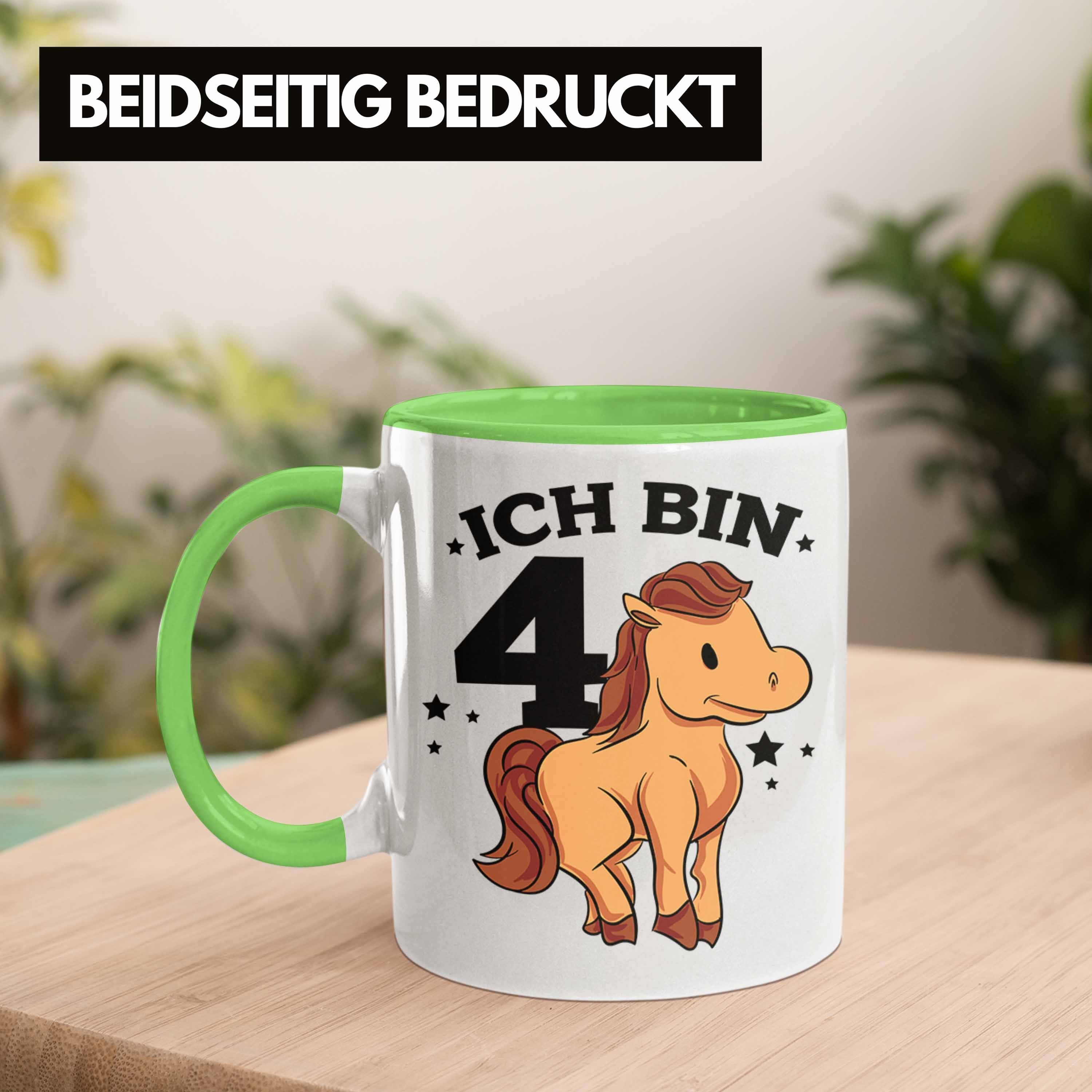 Tasse Geburtstag Trendation Pferde-Motiv Lustige Pferdefans 4. Mädchen für Grün Reiter Tasse