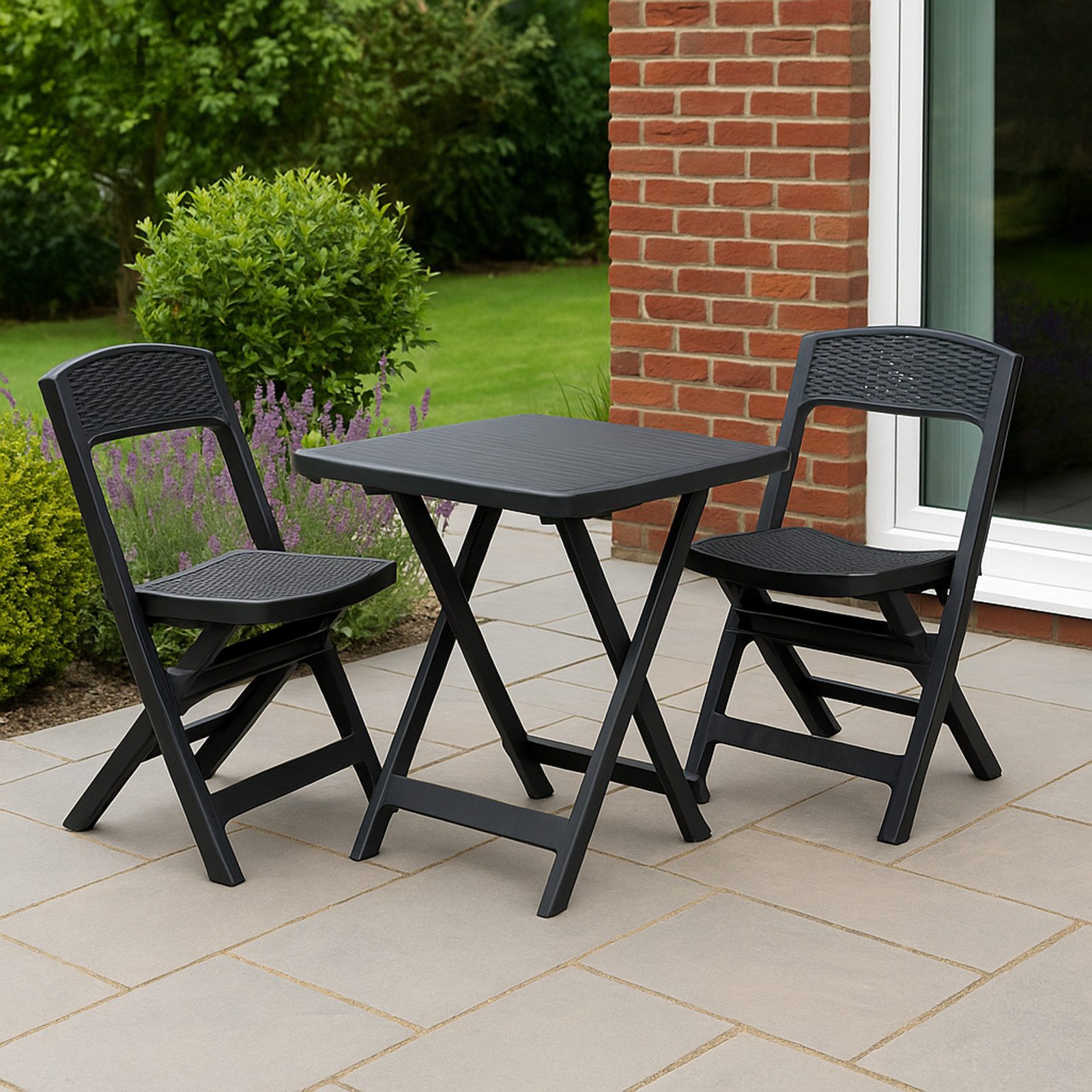 Progarden Klappstuhl Balkonstuhl Terrassenstuhl Anthrazit Kunststoff 76x48x günstig online kaufen