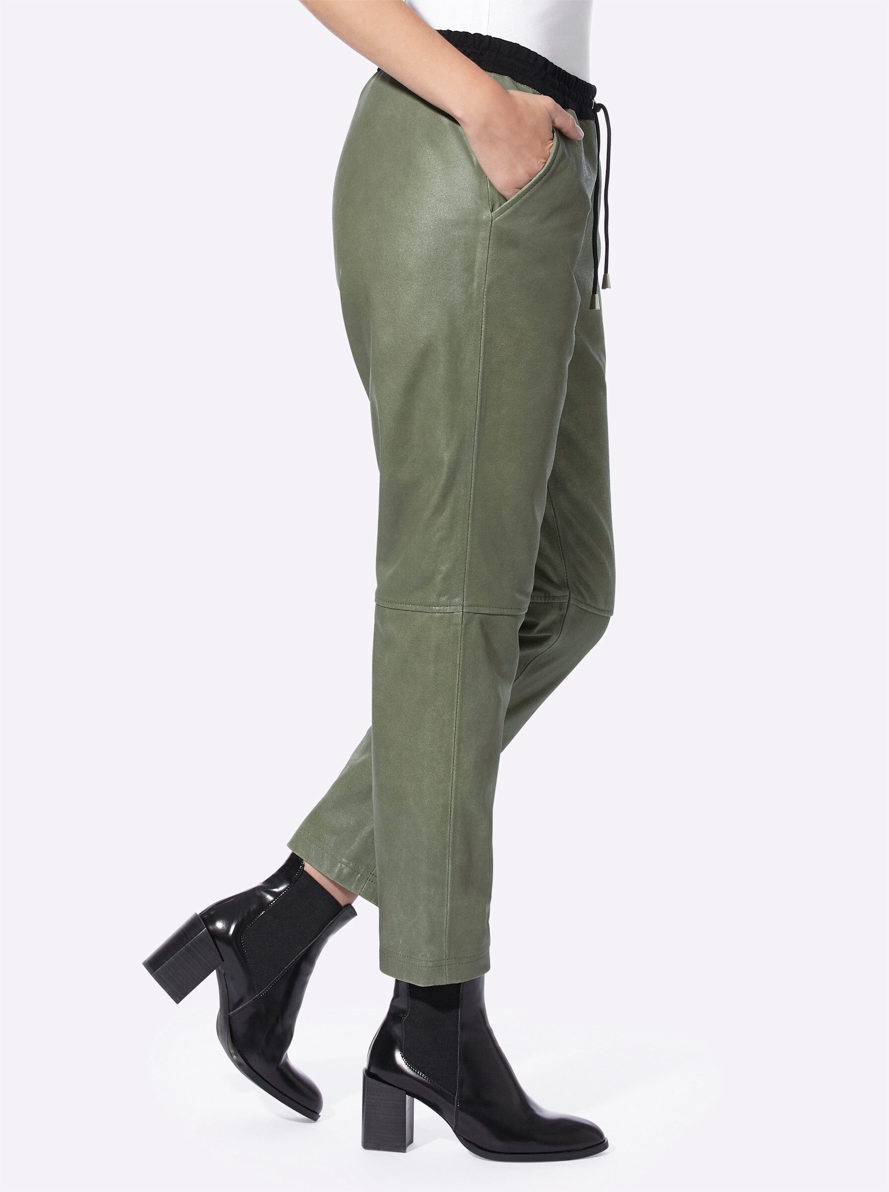 heine Jerseyhose Leder-Jogpants Innenbeinlänge ca. 68 günstig online kaufen