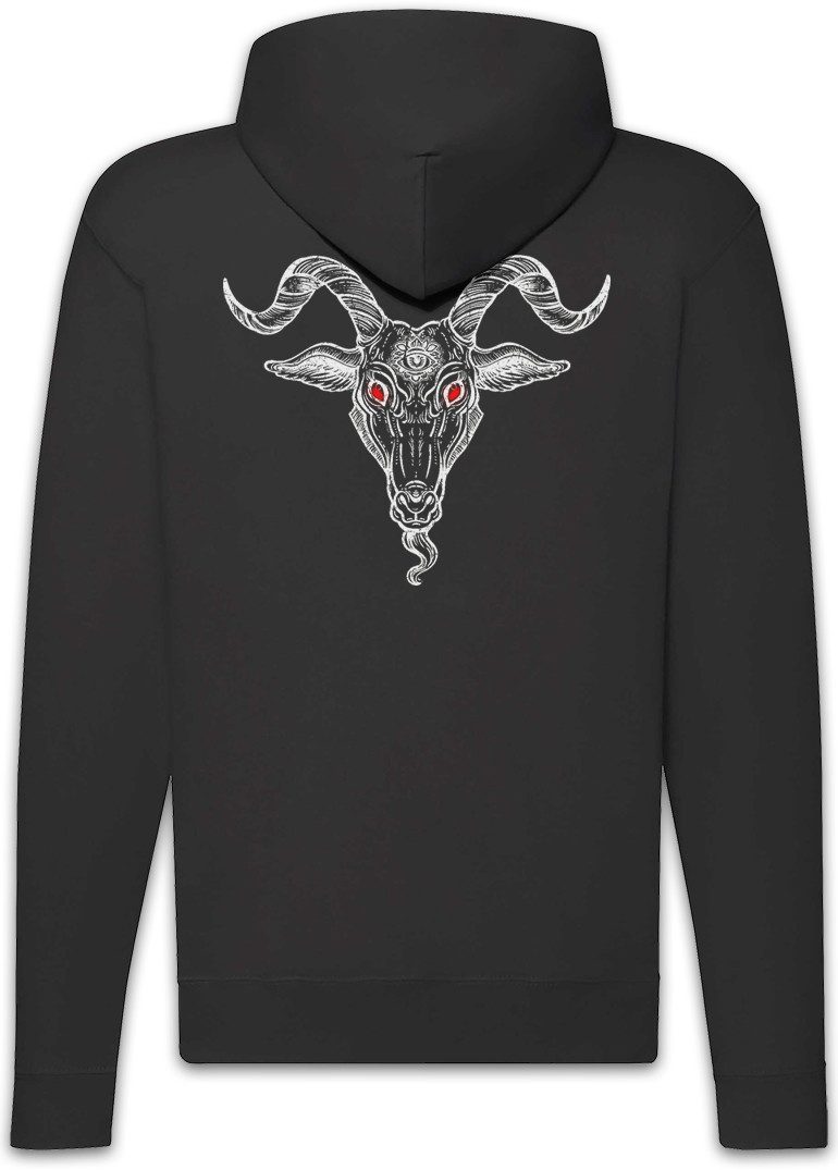 Urban Backwoods Sweatjacke Baphomet Head Zipper Hoodie Aleister Pentagram Religion 666 Satan (1-tlg) Teufel Devil Crowley Satanismus
