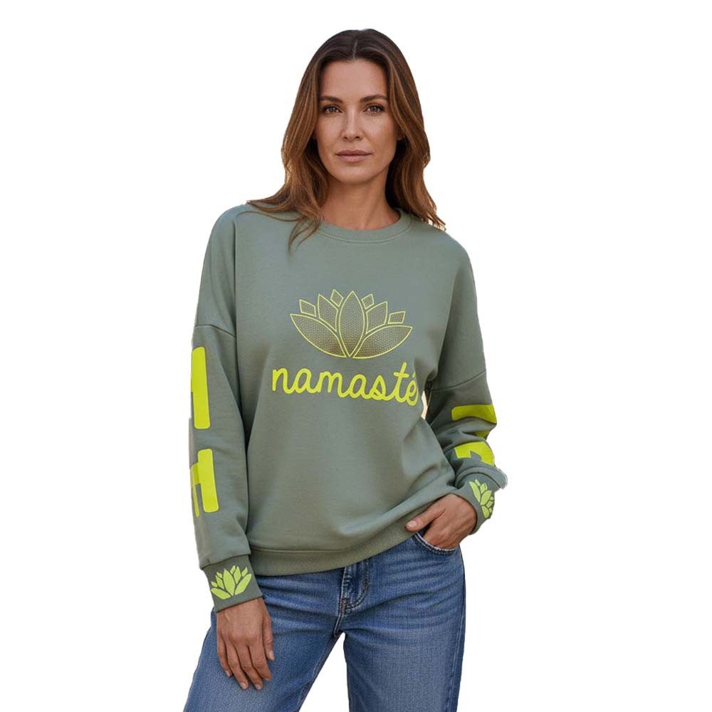Miss Goodlife Sweatshirt Roundneck MG13591 Namasté Strass mit Neon-Print - günstig online kaufen