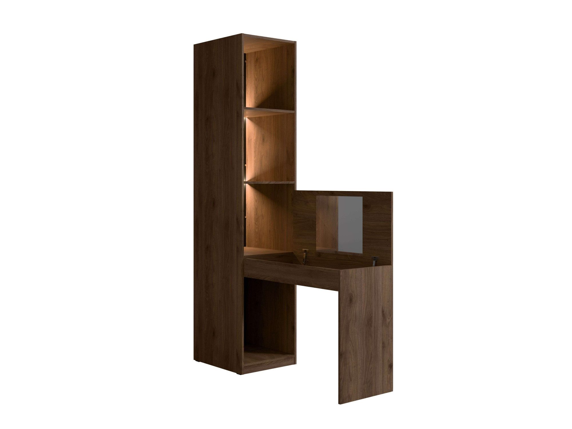 Home affaire Regal RIMINI mit Schminktisch und Spiegel, wahlweise mit/oder Beleuchtung, passend zum Kleiderschrank dieser Serie, B/T/H: 46/146/220,5 cm