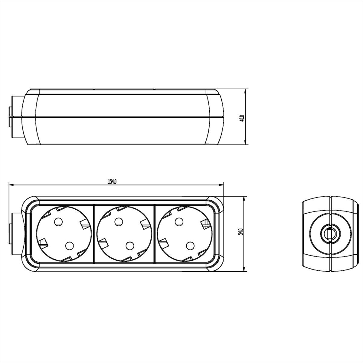 Bachmann SELLY Steckdosenleiste 3x Schutzkontakt Steckdosenleiste (Kabellänge 1.5 m), 387.270S