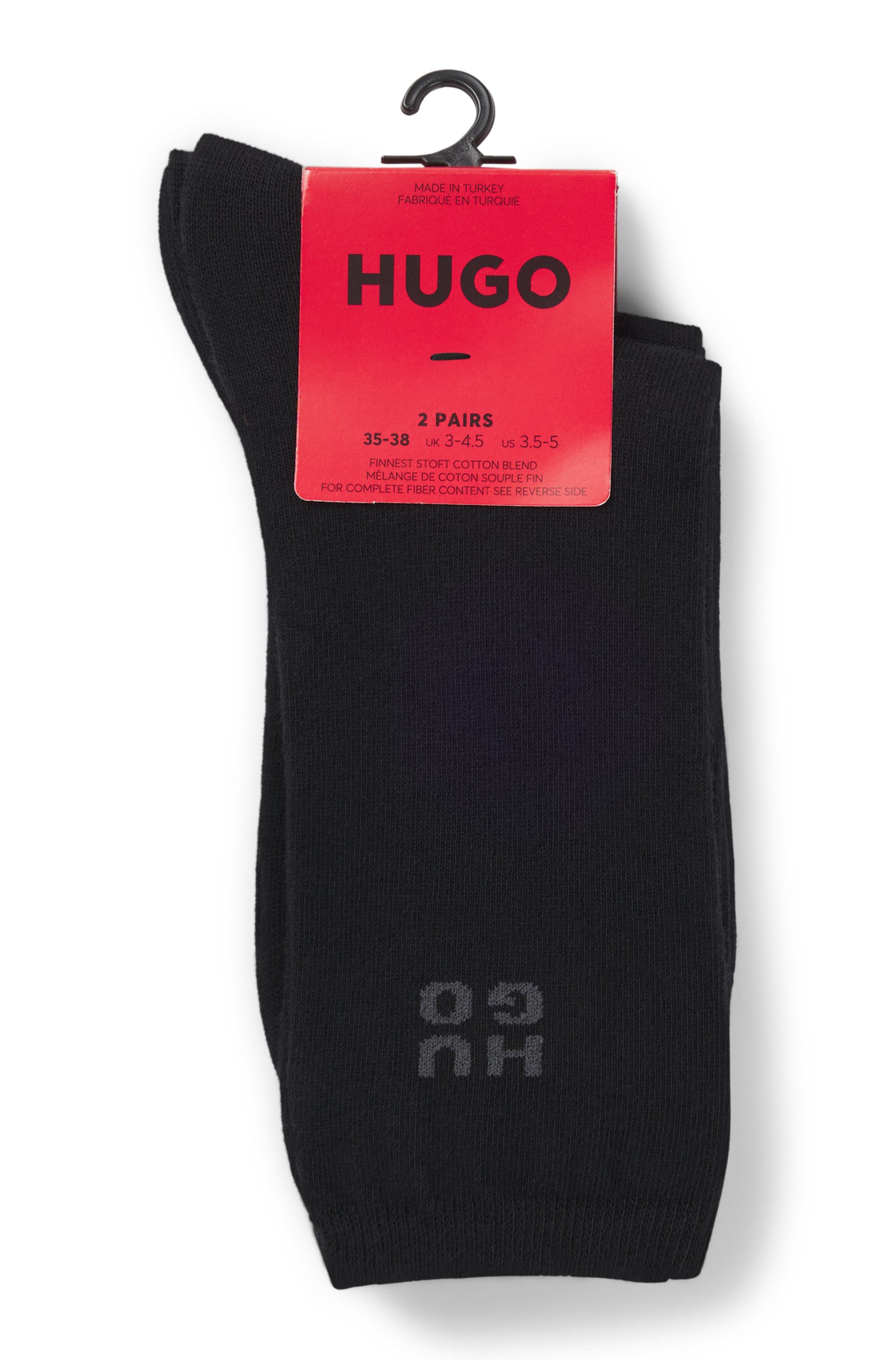 HUGO Socken 2P RS UNI LOGO CC (2-Paar) mit dezentem Logo, nahtlose Verarbeitung – Bild 5 von 5