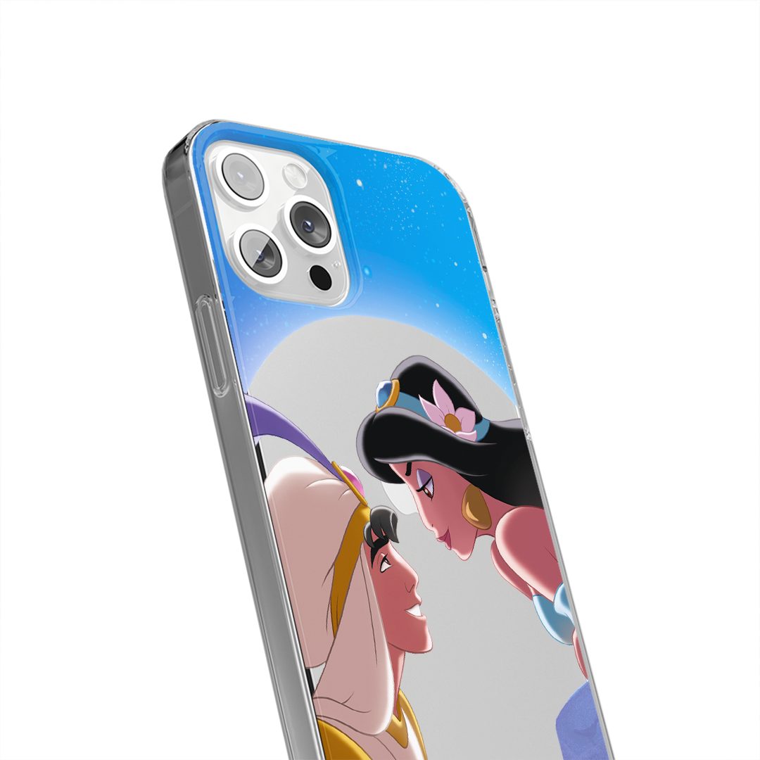 Disney Bumper Handyhülle Jasmin&Aladdin-001 Disney Partial Print Transparent