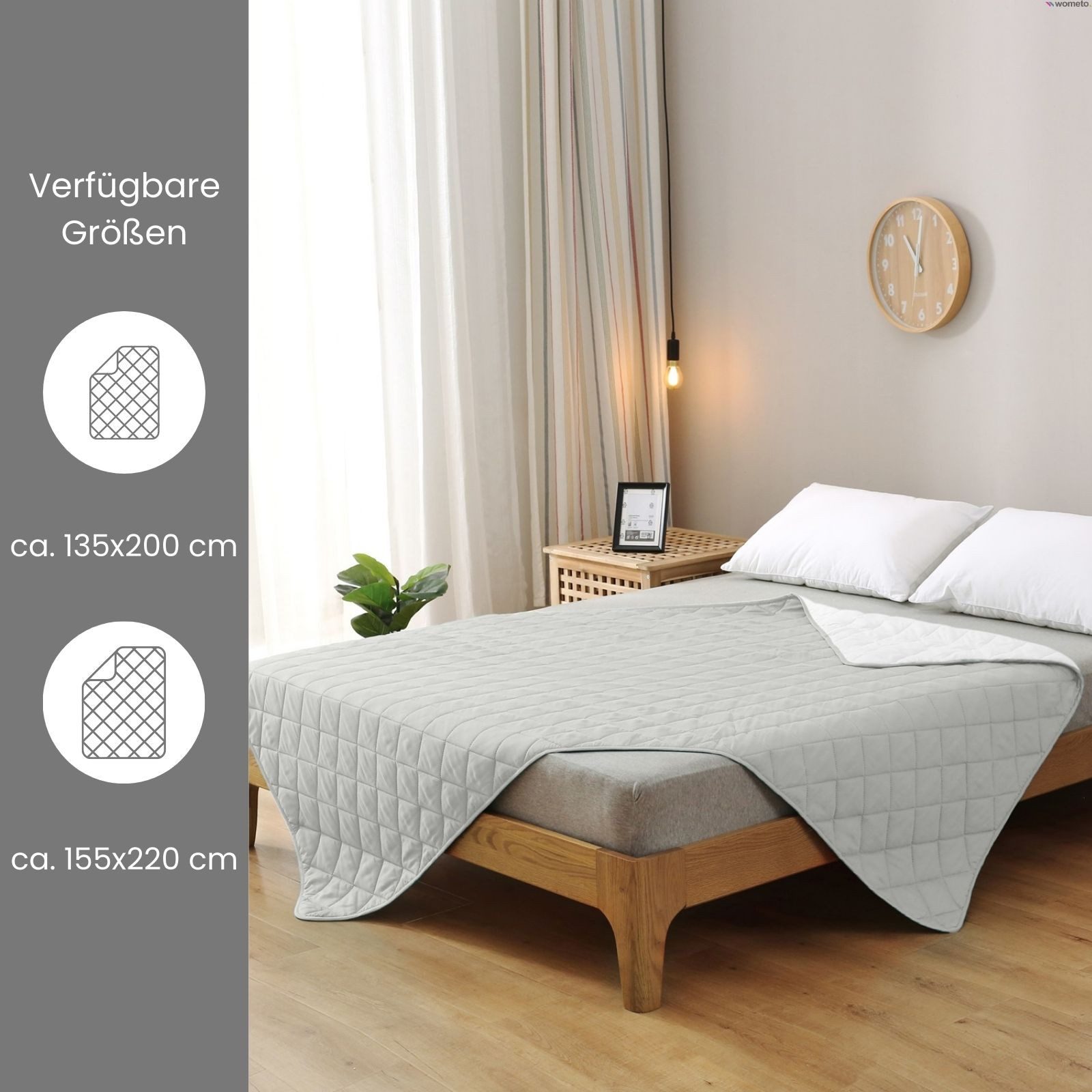 wometo Microfaserbettdecke Camping, 155x220 cm, Füllung: Kunstfaser, OEKO-TEX®, leichte Microfaser-Bettdecken, gesteppt, kochfest