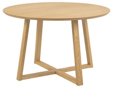 ACTONA GROUP Esstisch Malika Tisch, Rund, Platte und Fuß Eiche geölt furniert, Ø: 120 cm