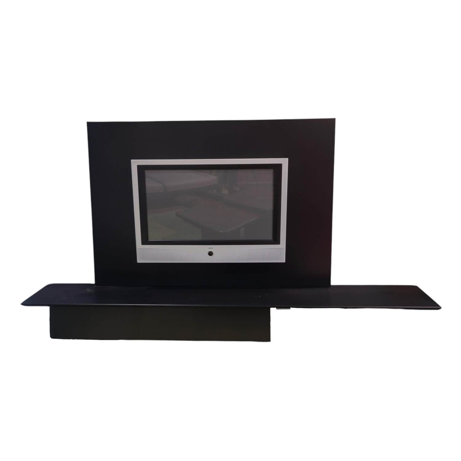 Kettnaker Sideboard Sideboard Lack Schwarz Mit Abdeckplatte Und TV-Panel Ohne Fernseher