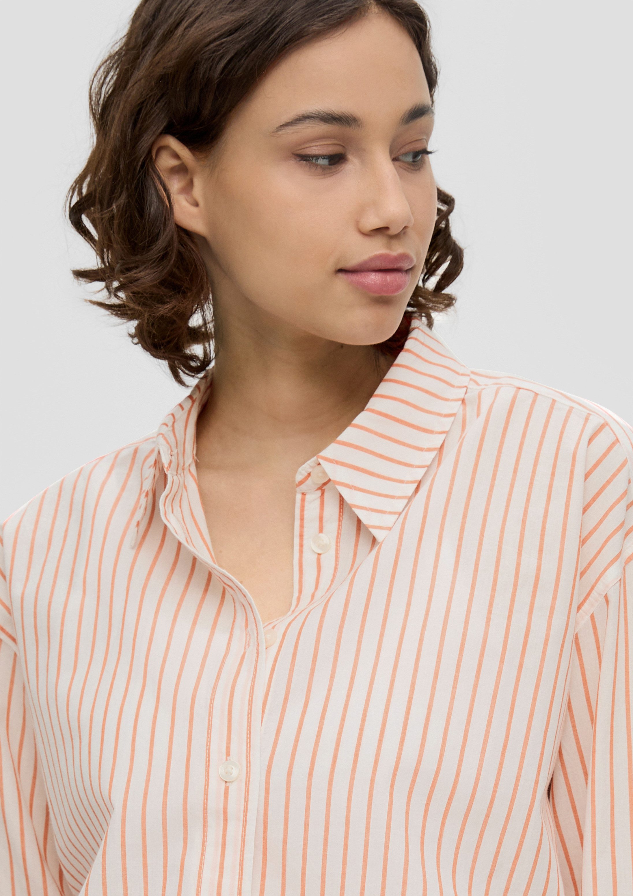 QS Langarmbluse Bluse Longbluse mit Streifen