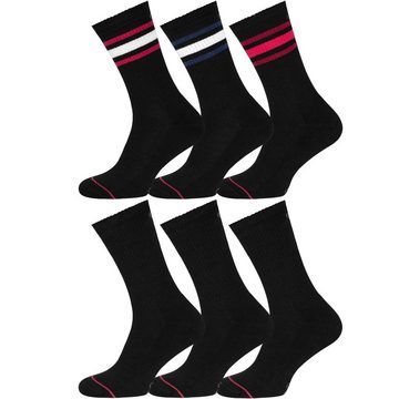 OCERA Tennissocken OCERA Retro Socken Unisex für Damen und Herren mit Farbstreifen (6-Paar)