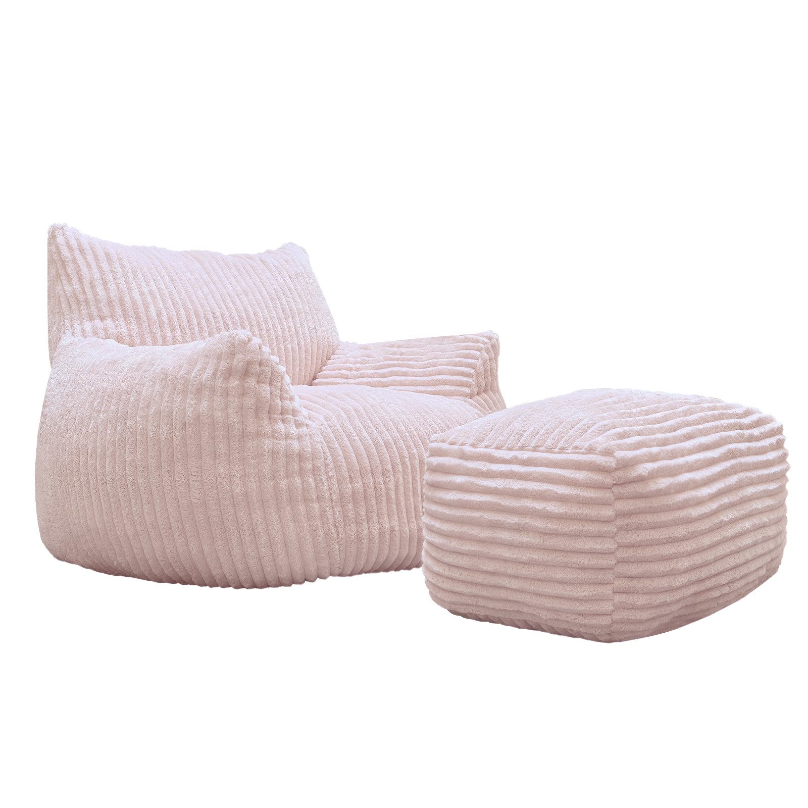 HTI-Living Loungesessel Softsessel Adina mit Hocker Rosa Bodensessel 103 x 70 x 90 cm (1 Stück, 2-St), gemütliche Sitzhöhe – Bild 2 von 3