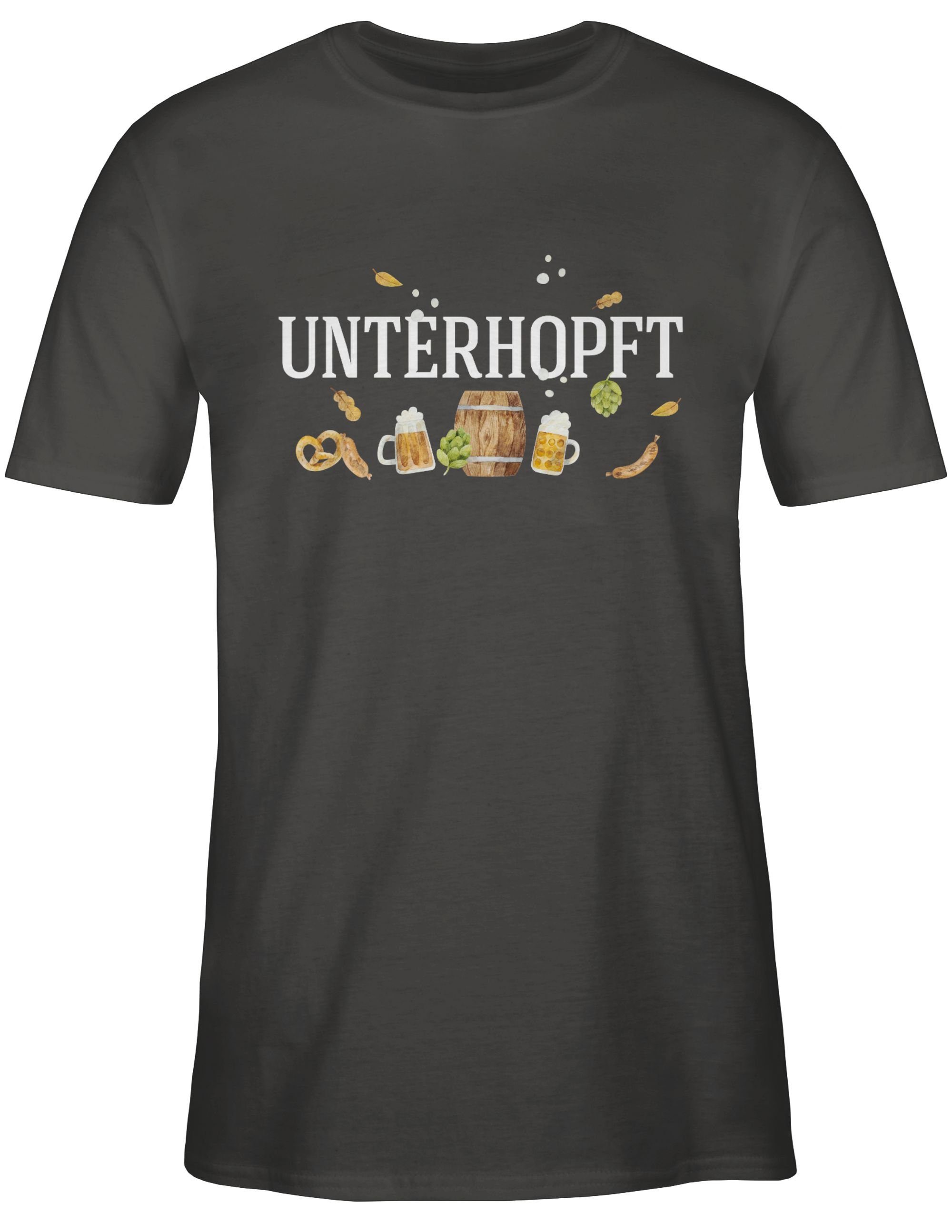 Shirtracer T-Shirt Chronisch Dunkelgrau Ges für Mälzer Herren Mode Oktoberfest Männertagsgeschenk 03 Brauer Unterhopft - Bier total