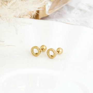 Made by Nami Ohrring-Set Kreisrunde Ohrringe Gold Damen Wasserfester Schmuck, Minimalistisches Geschenk für Sie