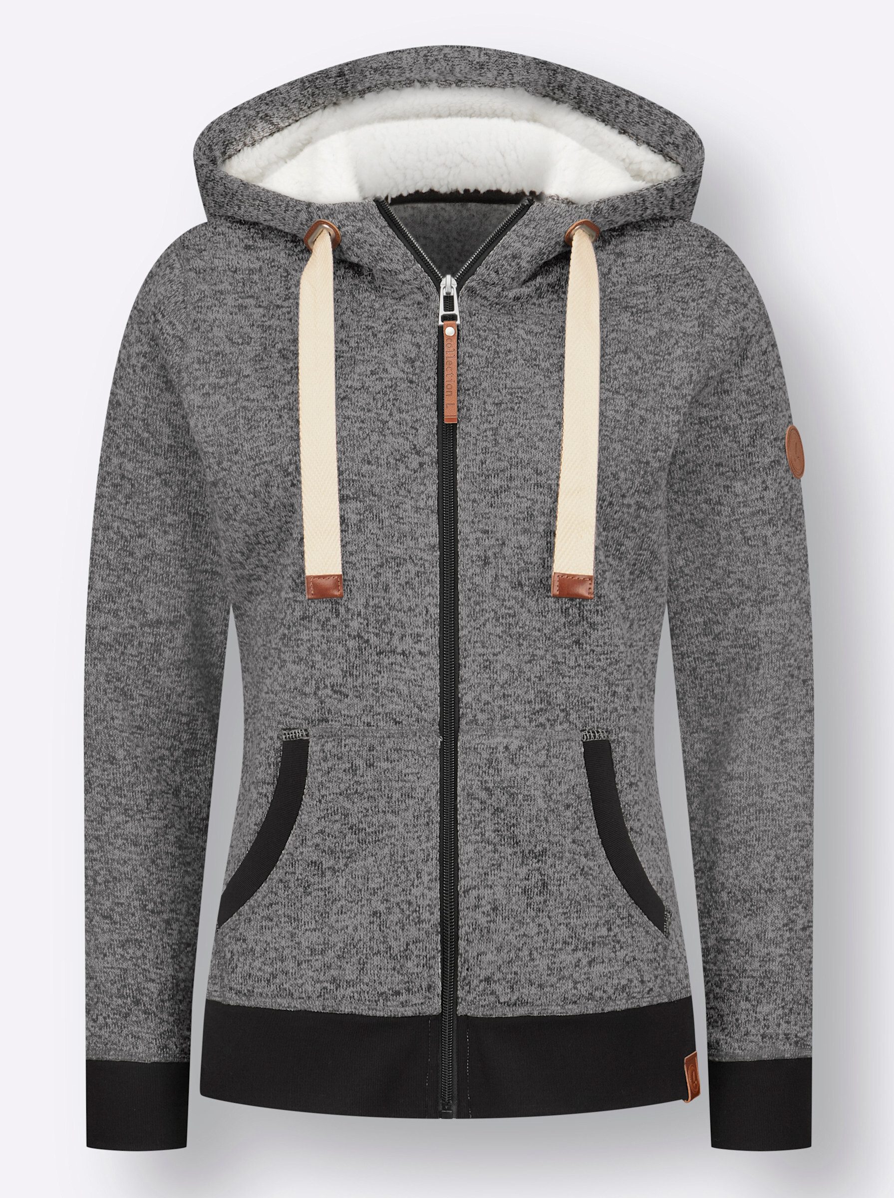 Fleecejacke Strickfleece-Jacke Langarm