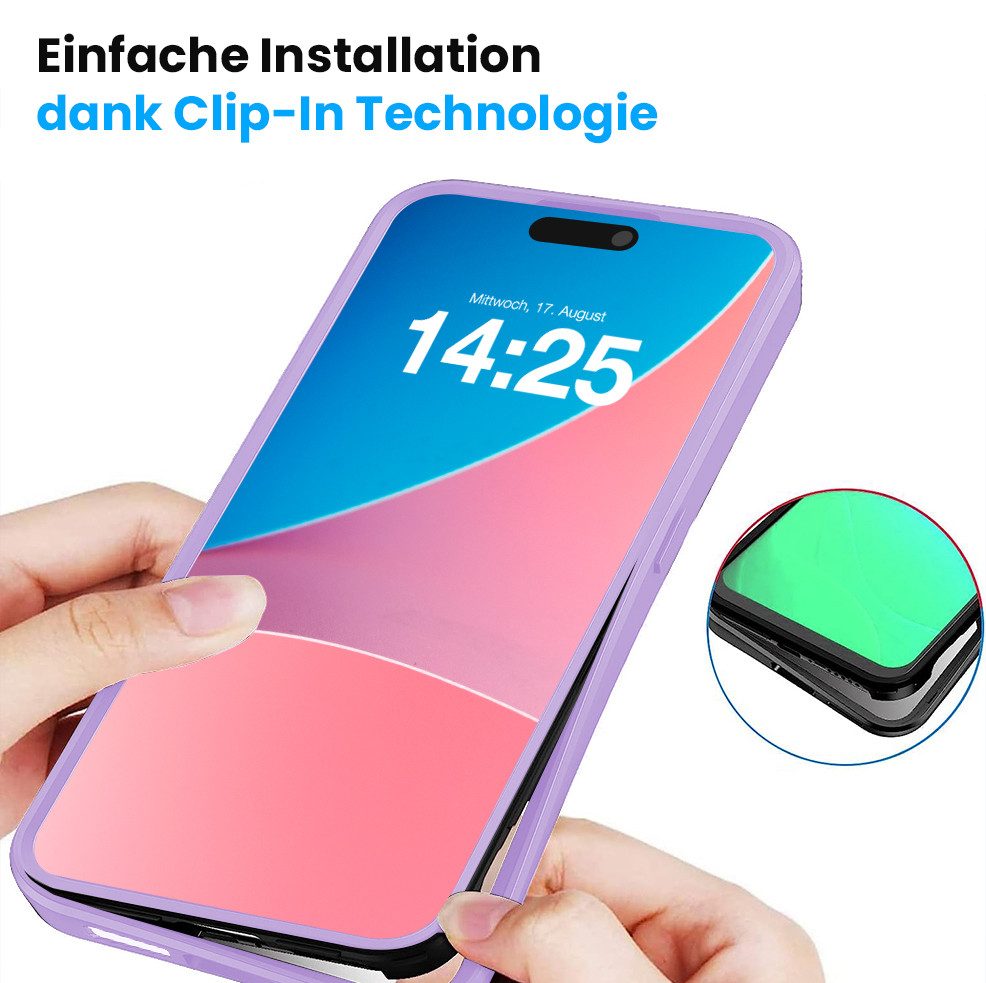 Tec-Expert Handyhülle 360 Grad Hülle für Apple iPhone 16 6.1 Zoll, 6.1, Rundum Schutz Cover Case Hülle robust – Bild 4 von 5