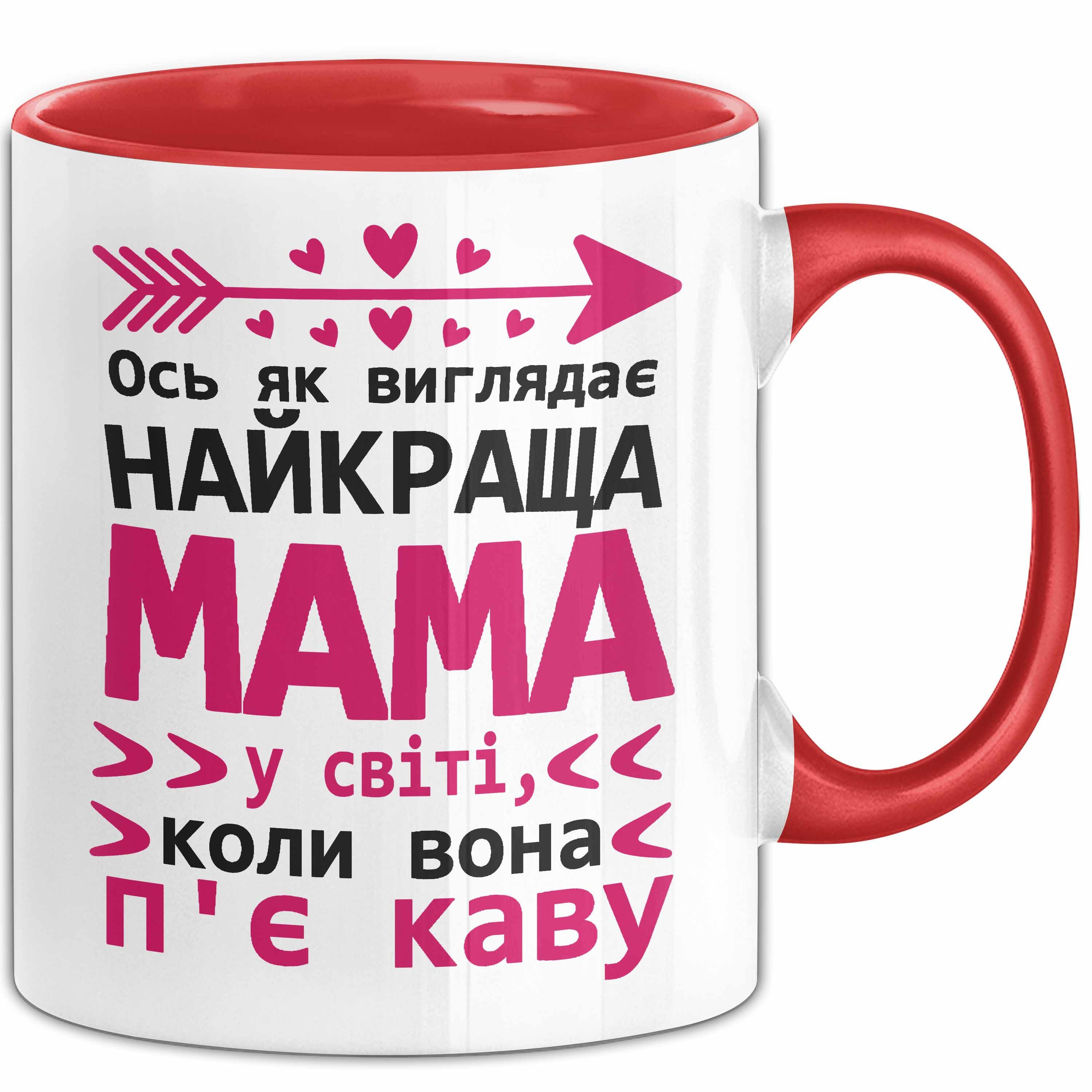 Trendation Tasse Mama Чашка Geschenk Найкраща Мама Коли Пє Каву Подарунок Ukrainisch Ka, Keramik