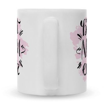 GRAVURZEILE Tasse mit Spruch The best Mom ever, Keramik, Farbe: Weiß