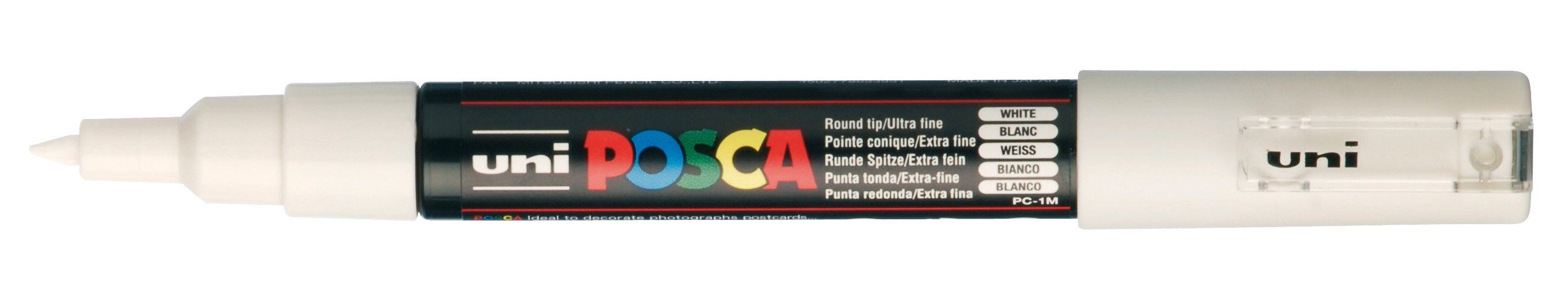 POSCA Marker Marker PC-1MC, Lichtecht, Wasserbasis, Geruchsneutral, Wasserverdünnbar Weiß