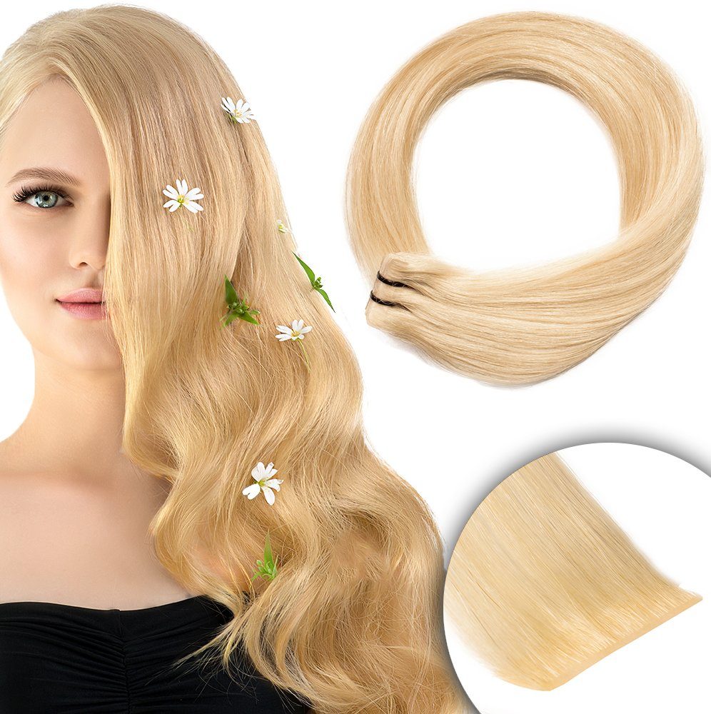 hair2heart Echthaar-Extension Invisible Hell-Lichtblond #10/0 Premium - 50cm Tape Extensions