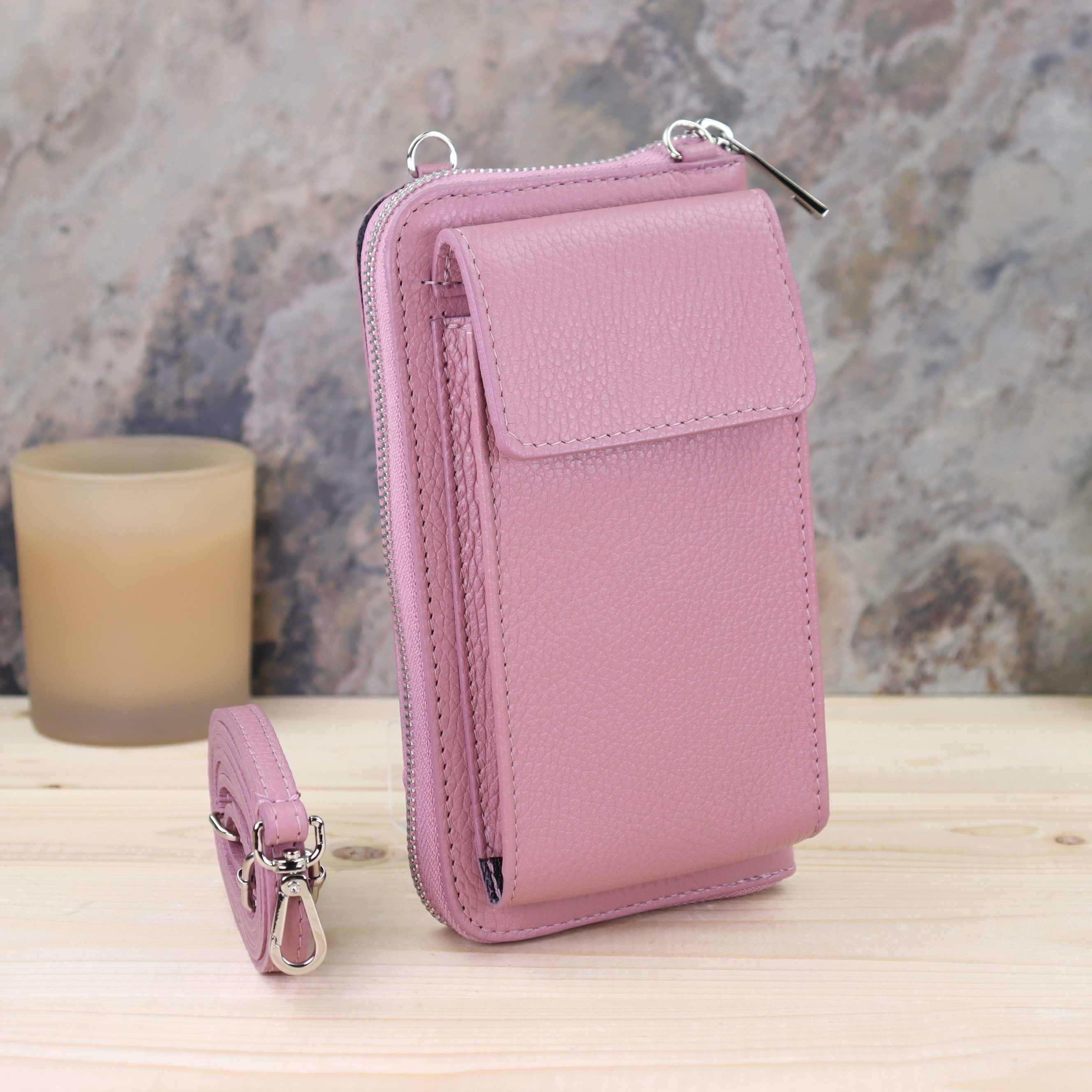 Blade Schultertasche Handytasche Damen Kleine Umhängetasche aus Echtleder Made in Italy