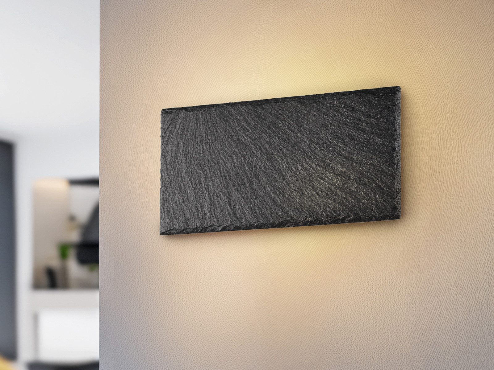 TRIO Leuchten LED Wandleuchte, Dimmfunktion Indirektes Licht, LED fest integriert, stufenweise dimmbar über Schalter, Warmweiß, Ausgefallene Wand-Beleuchtung indirekt innen, Natur-Stein flach B:25cm