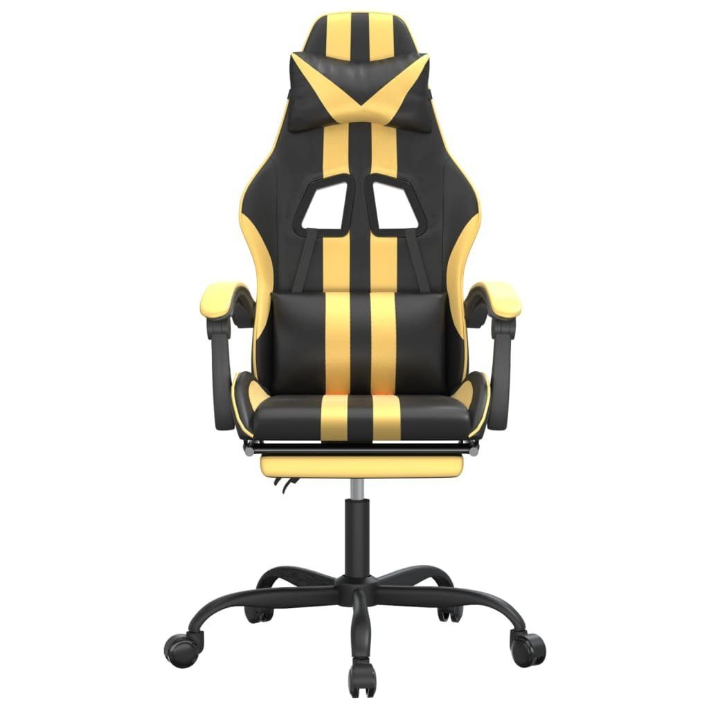 furnicato Gaming-Stuhl Schwarz und Gold 57,5 x 59,5 x (121-131) cm (1 St)