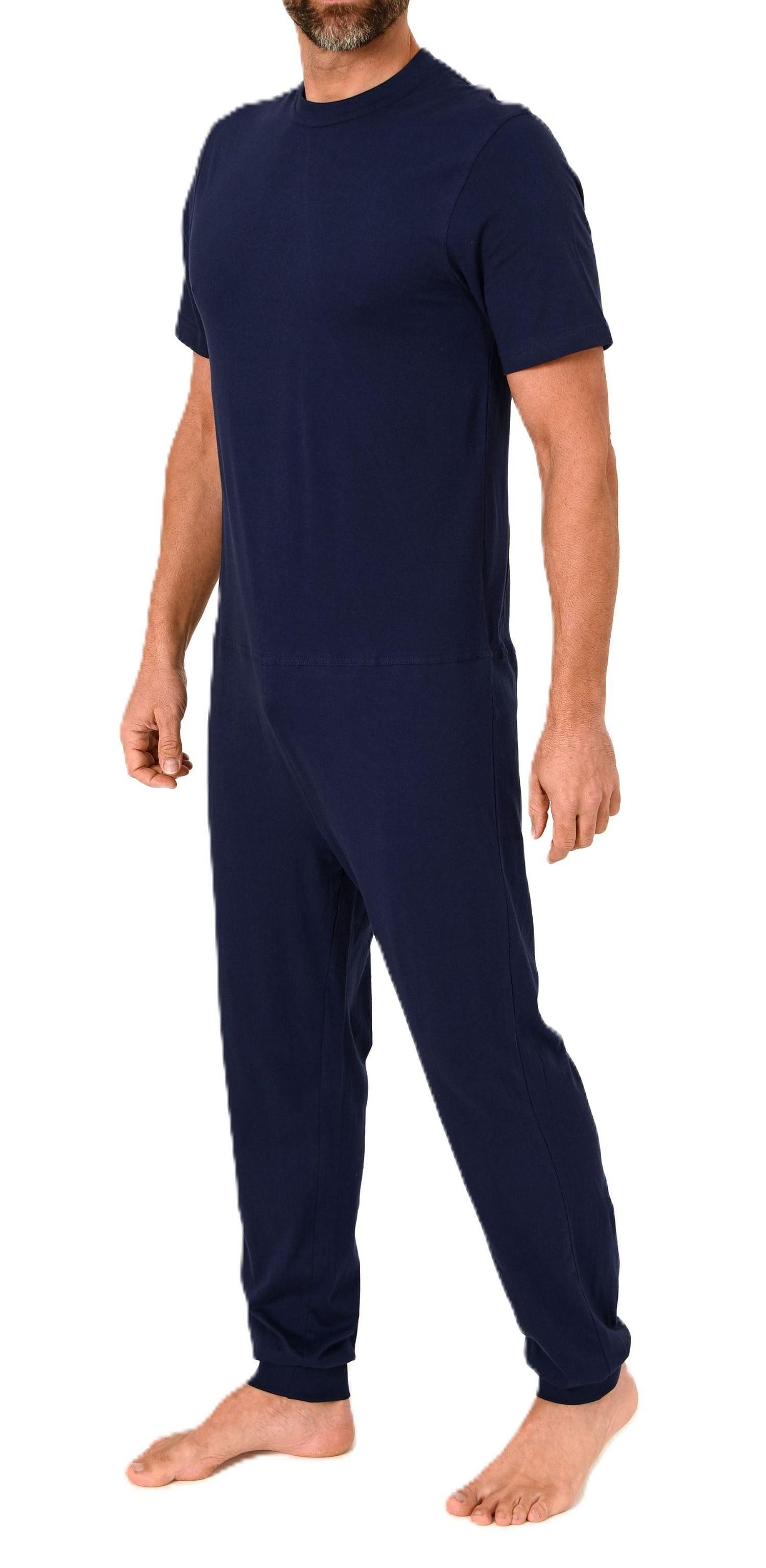 Normann Pyjama Herren Pflegeoverall kurzarm mit langen Bein + Rücken Reißverschluß – Bild 2 von 4