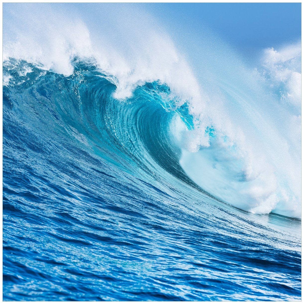 Wallario Glasbild, Eindrucksvolle Welle im Ozean, in verschiedenen Ausführungen