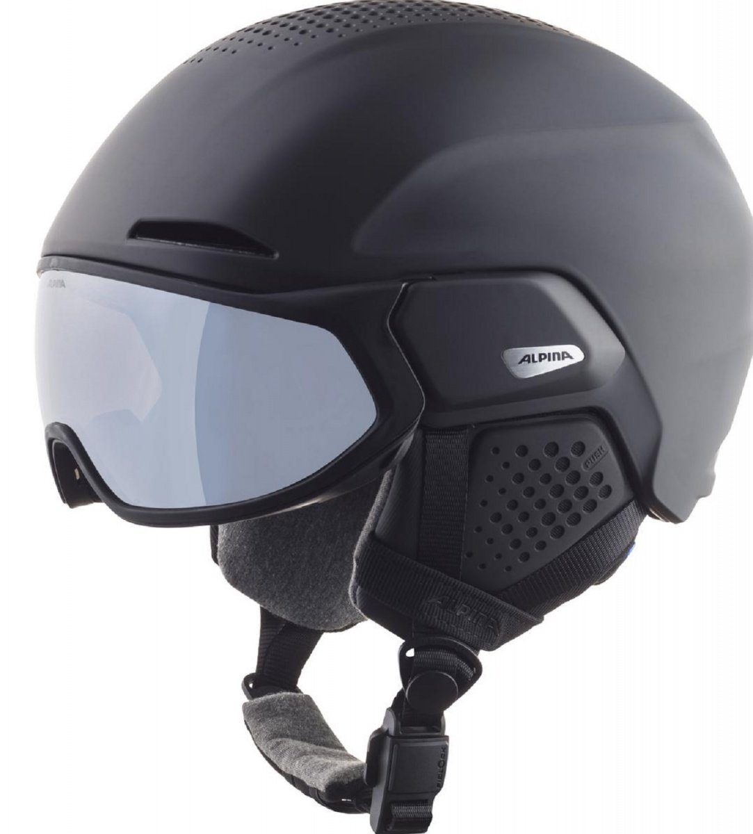 Alpina Sports Skihelm Alpina Alto Q-Lite Visier Skihelm Snowboardhelm black matt A9236