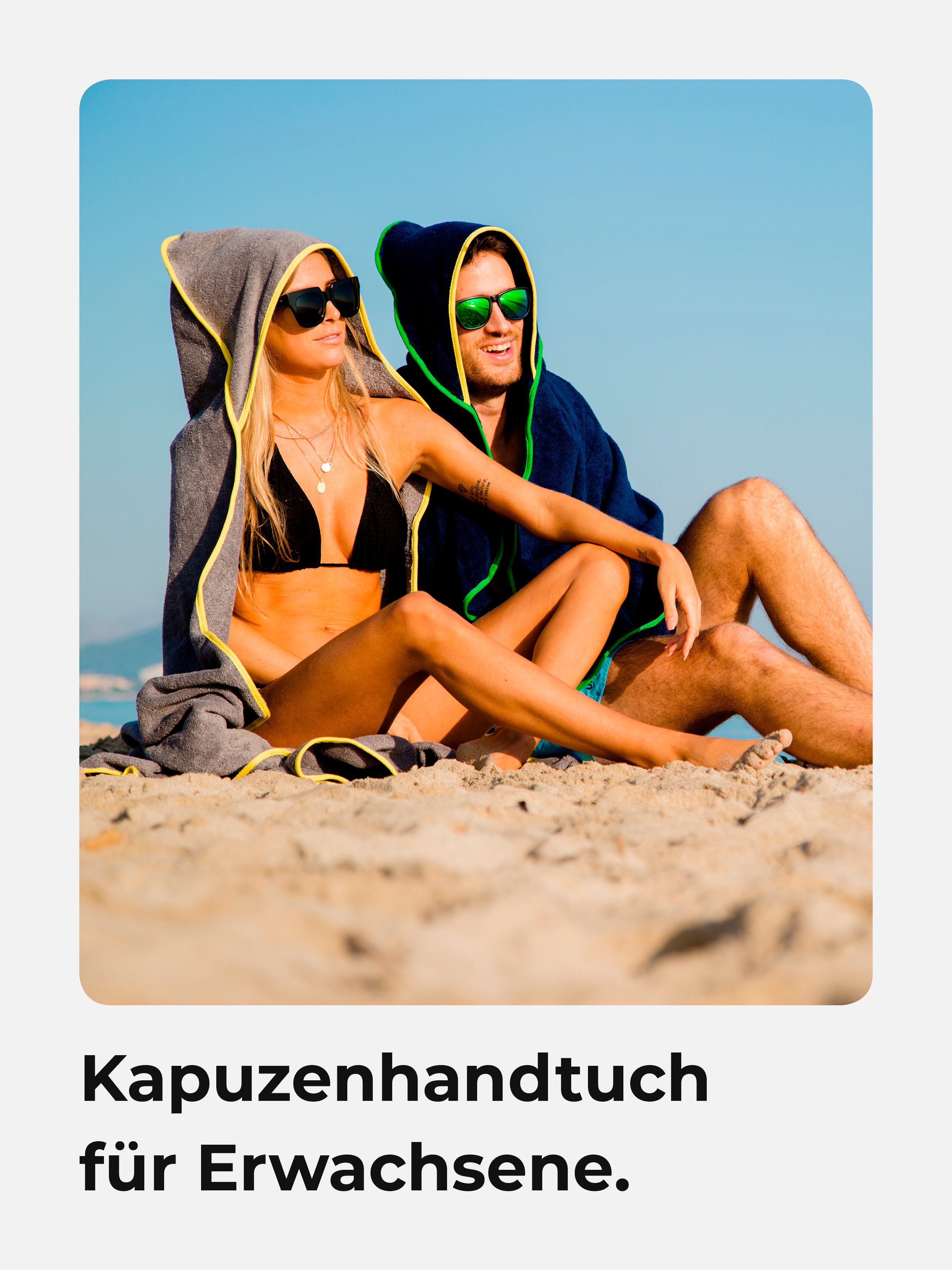 Sowel Kapuzenhandtuch - Hoody Hero -, 100% Bio-Baumwolle, 140x140cm, Badetuch mit Kapuze für Erwachsene, Kinder und Babys