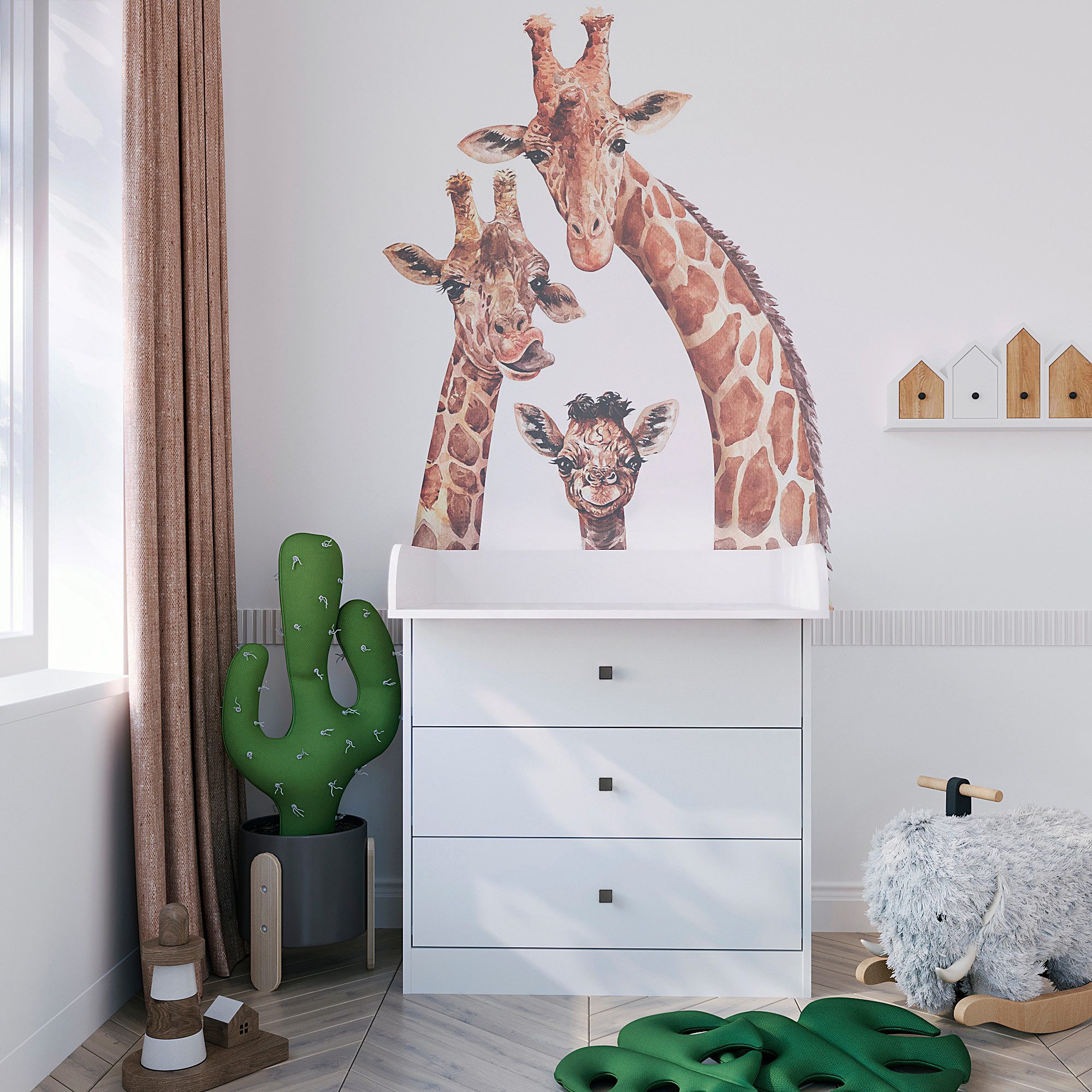 KOMTO Wickelkommode mit Schubladen - Baby Kommode mit Wickelaufsatz, Wickeltisch M3, Wickeltisch, Wickelschrank mit Abnehmbarer Wickelsatz Weiß, Lulliblox