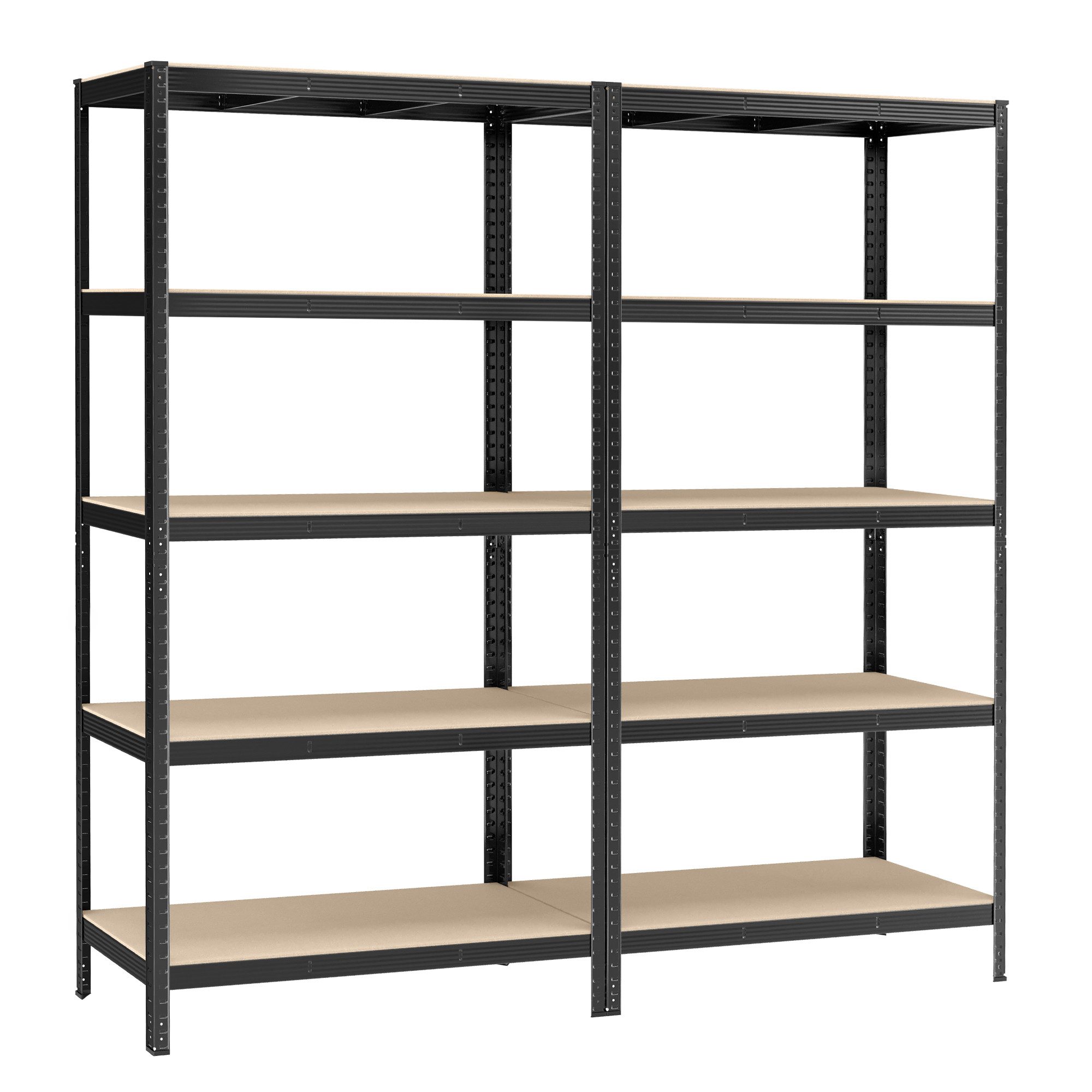 SONGMICS Schwerlastregal Lagerregale, 2-tlg., 200 x 120 x 60 cm, bis 875 kg belastbar und 5 verstellbare Ablagen