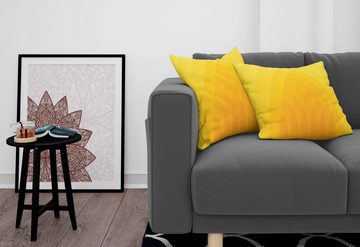 Kissenbezüge Modern Accent Doppelseitiger Digitaldruck, Abakuhaus (2 Stück), Gelb Farbtöne Moderne