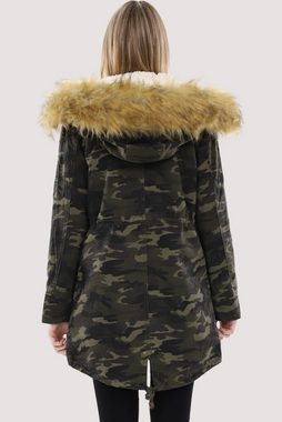 malito more than fashion Parka 81109 Winterjacke in Camouflage Military-Look mit Teddyfell