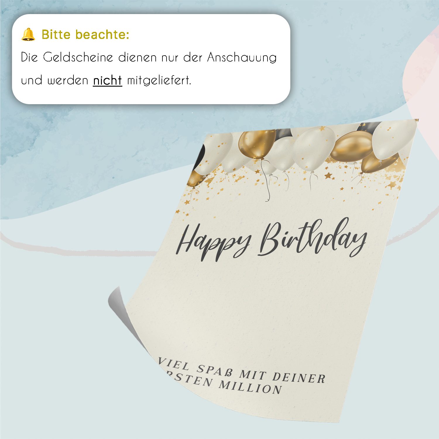 Tigerlino Poster Geldgeschenk zum Geburtstag erste Million Lustiges Geburtstagsgeschenk – Bild 3 von 5