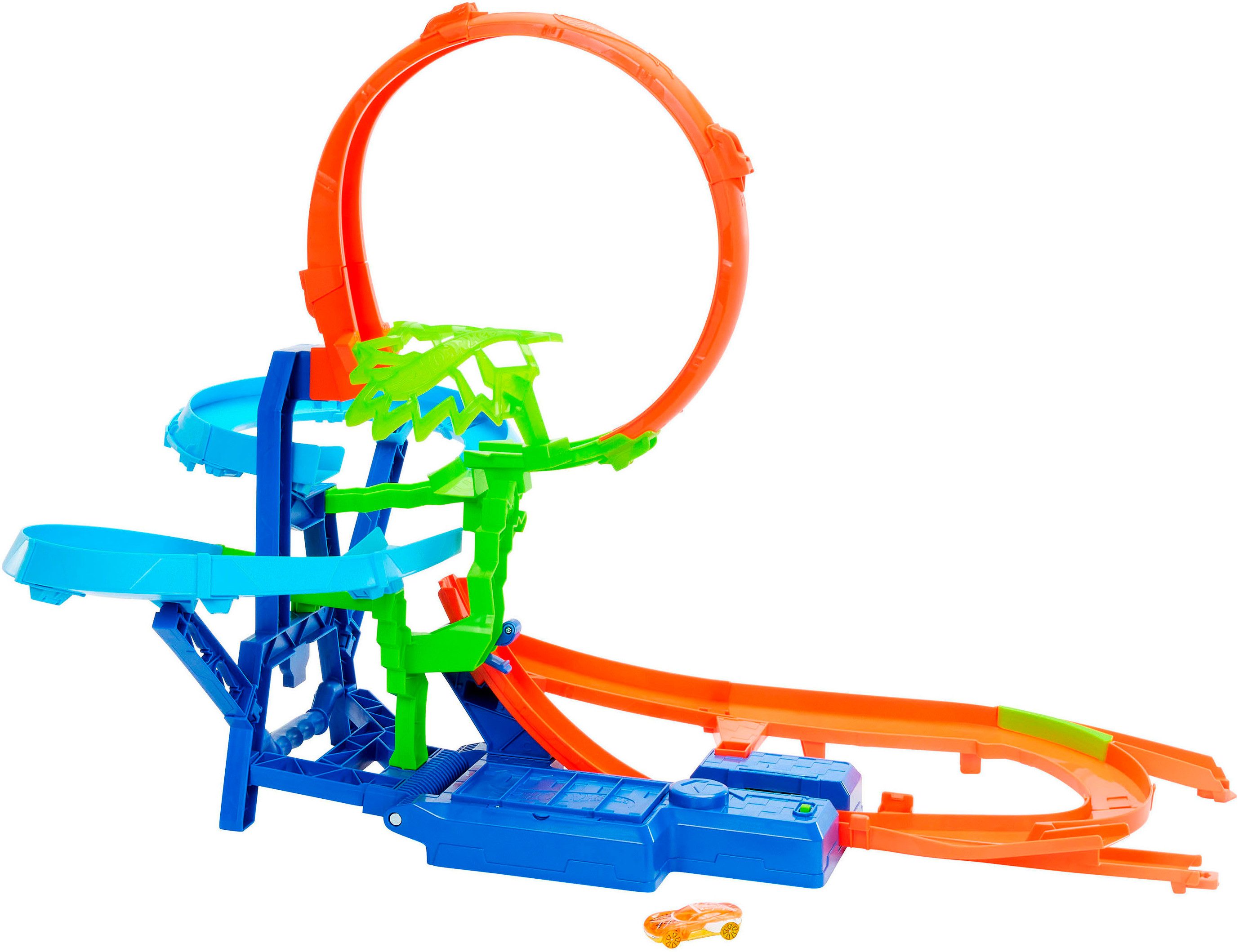 Hot Wheels Autorennbahn Unendliche Crash-Action, mit batteriebetriebenen Beschleuniger