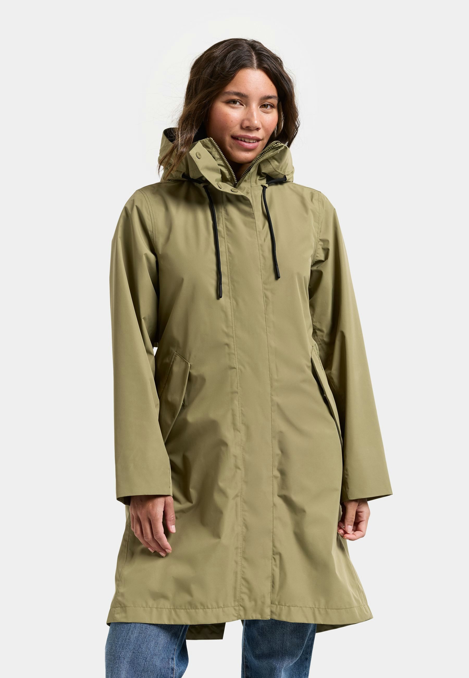 Didriksons Parka Damen Übergangsjacke Mantel Wasserdicht ELINA mit Kapuze mit Taschen
