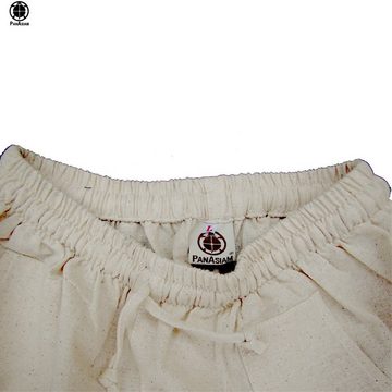 PANASIAM Wellnesshose Natur Stoffhose aus unbehandelter Baumwolle einfache Bundhose mit Gummibhund und Tunnelzug Relaxhose Freizeithose