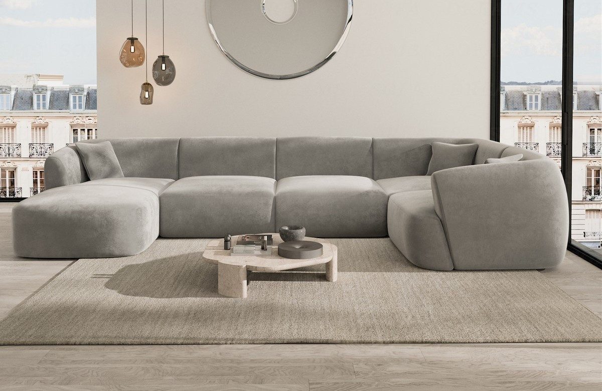 Sofa Dreams Wohnlandschaft Polster Sofa Stoff Wohnlandschaft Tabarca U Form Polstersofa, Loungesofa