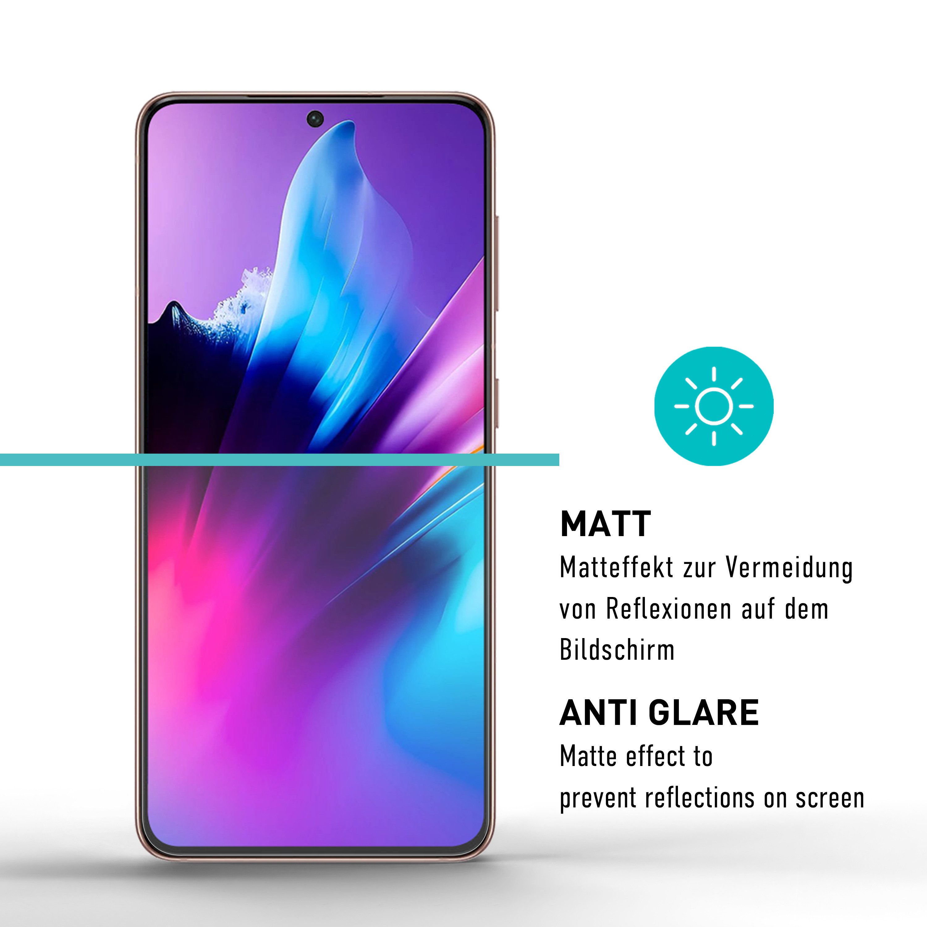 smartect Displayschutzfolie TPU Schutzfolie Matt für Samsung Galaxy S24, Set, 2 Stück, Panzerfolie Bildschirm Displayfolie