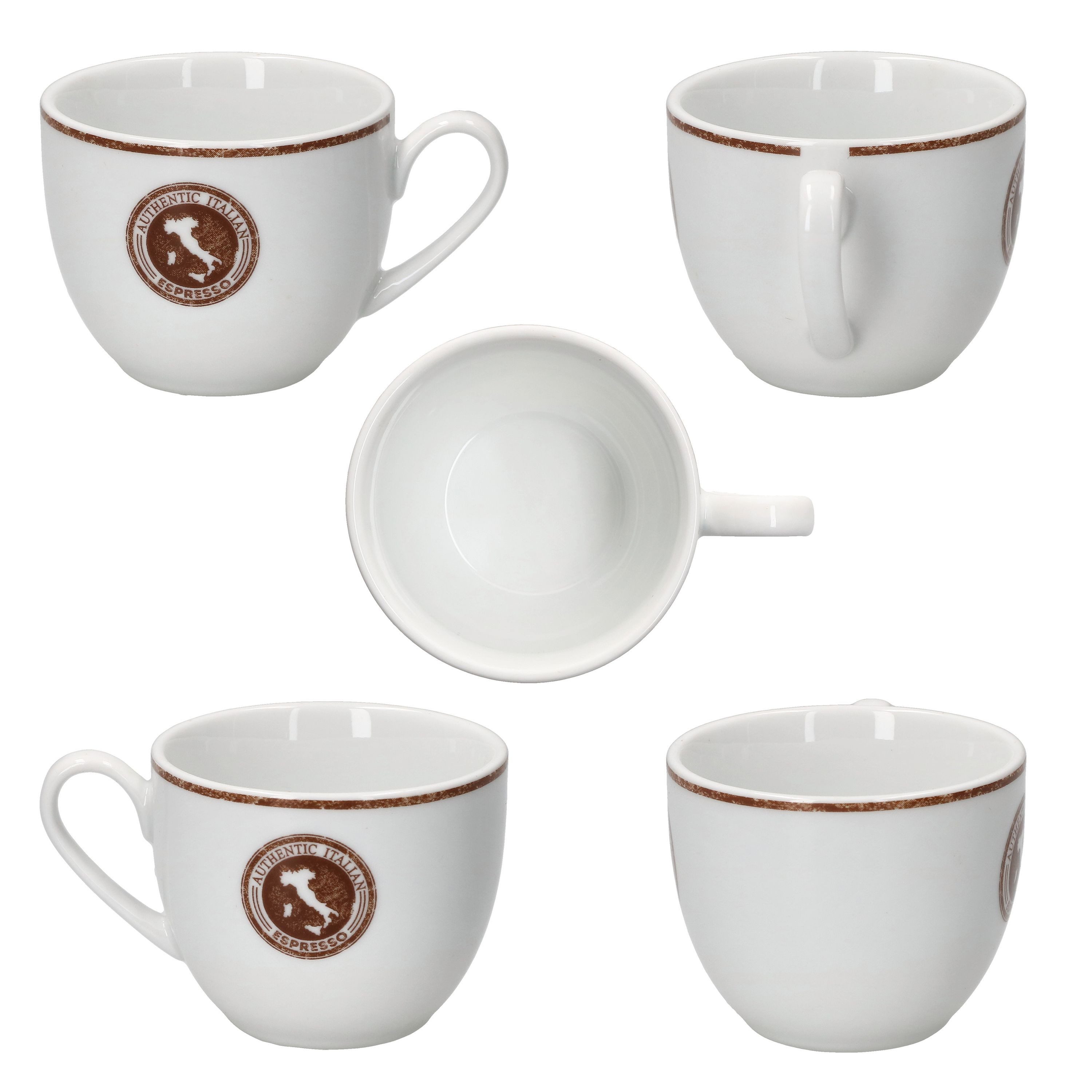 Ritzenhoff & Breker Tasse 4tlg Set Authentic Italian Espressotasse + Untertasse 80ml Espressoset, Porzellan – Bild 4 von 5