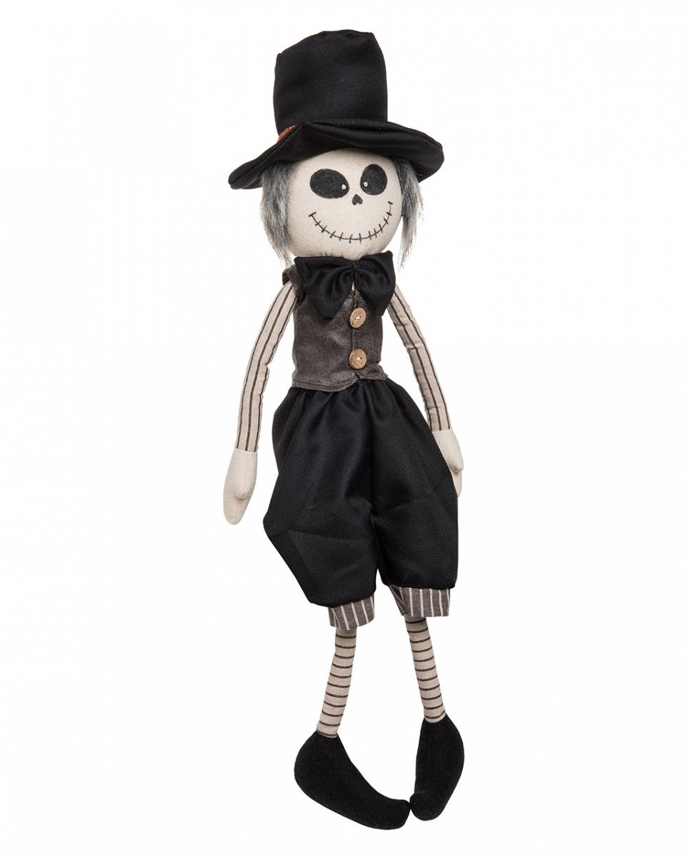 Horror-Shop Dekofigur Halloween Kantenhocker Plüsch als Skelett Mann Dek