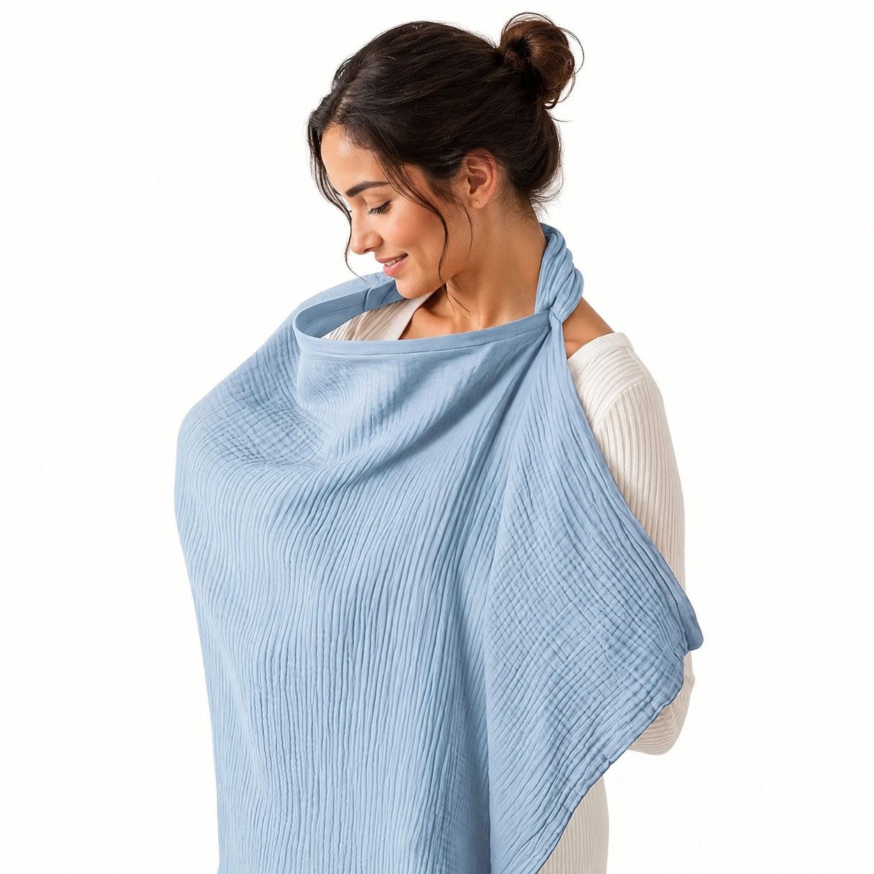 ILOKEN Stillschal Stilltuch aus Baumwolle mit verstellbarem Band, (1-St), Atmungsaktiv; verstellbar; diskreter Sichtschutz; faltbar