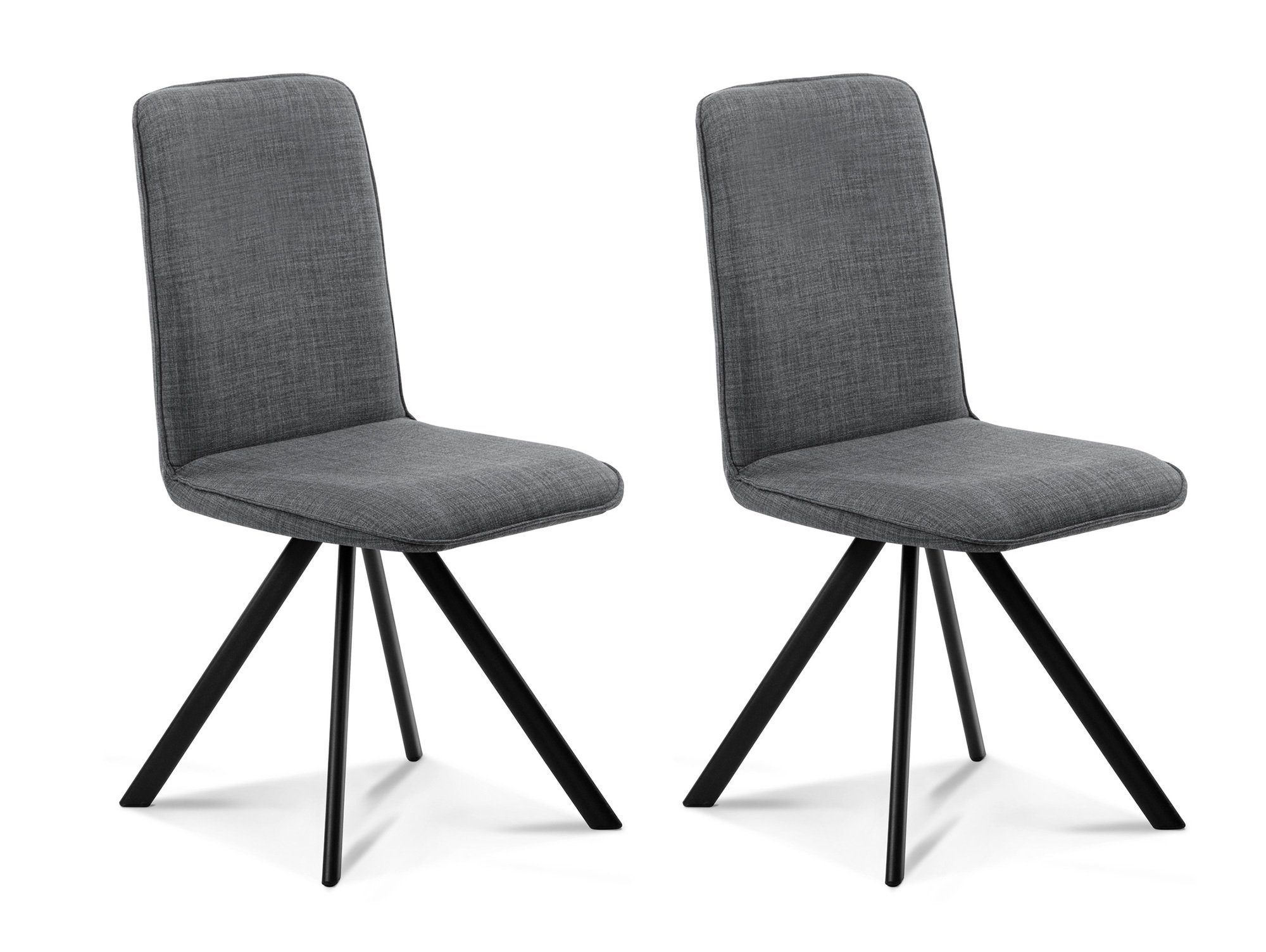 Moebel-Eins Polsterstuhl, GLORIA 2er SET Polsterstühle, Gestell Eisen schwarz