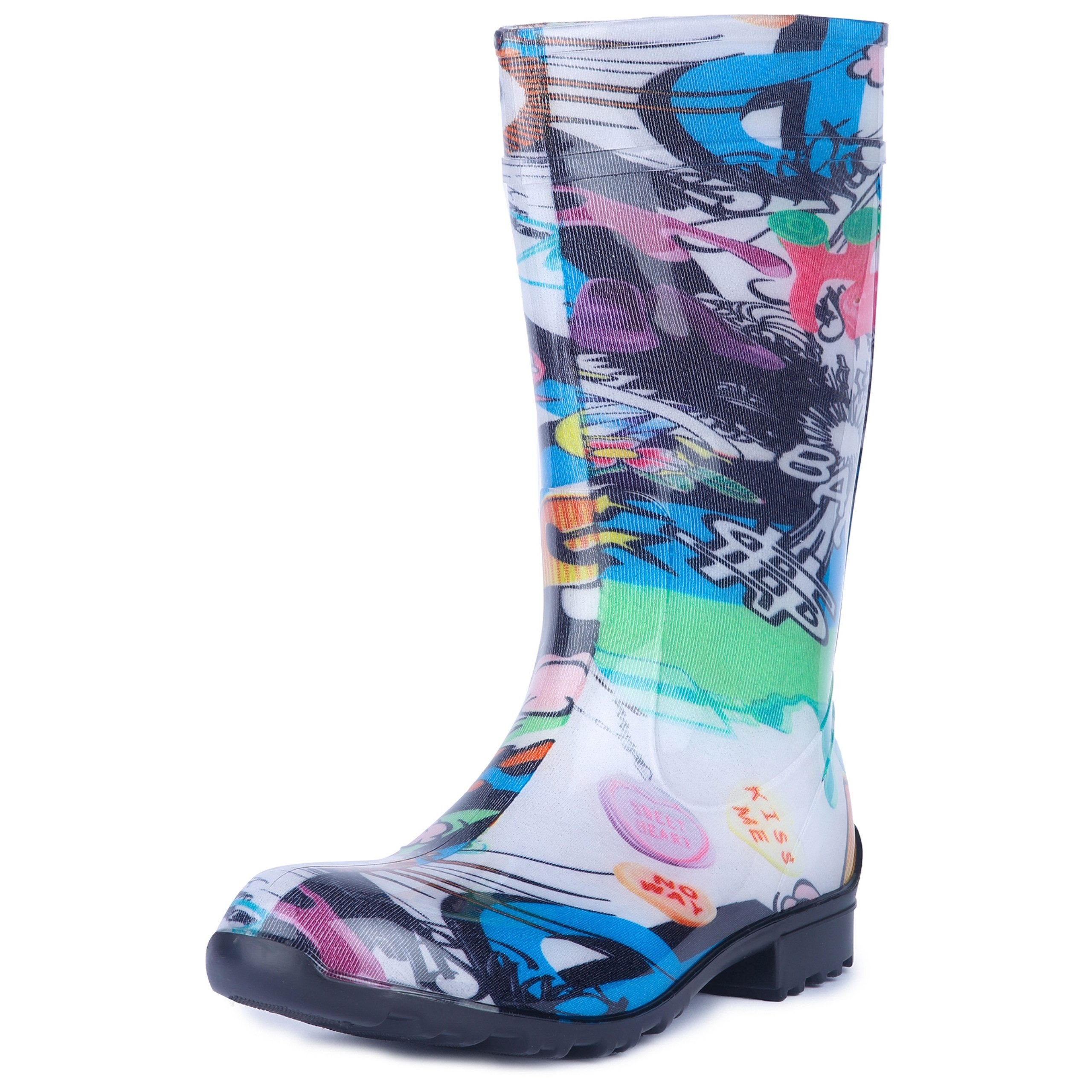 Ladeheid lange Regenstiefel für Frauen LA-967 Gummistiefel Damen hoch und robust